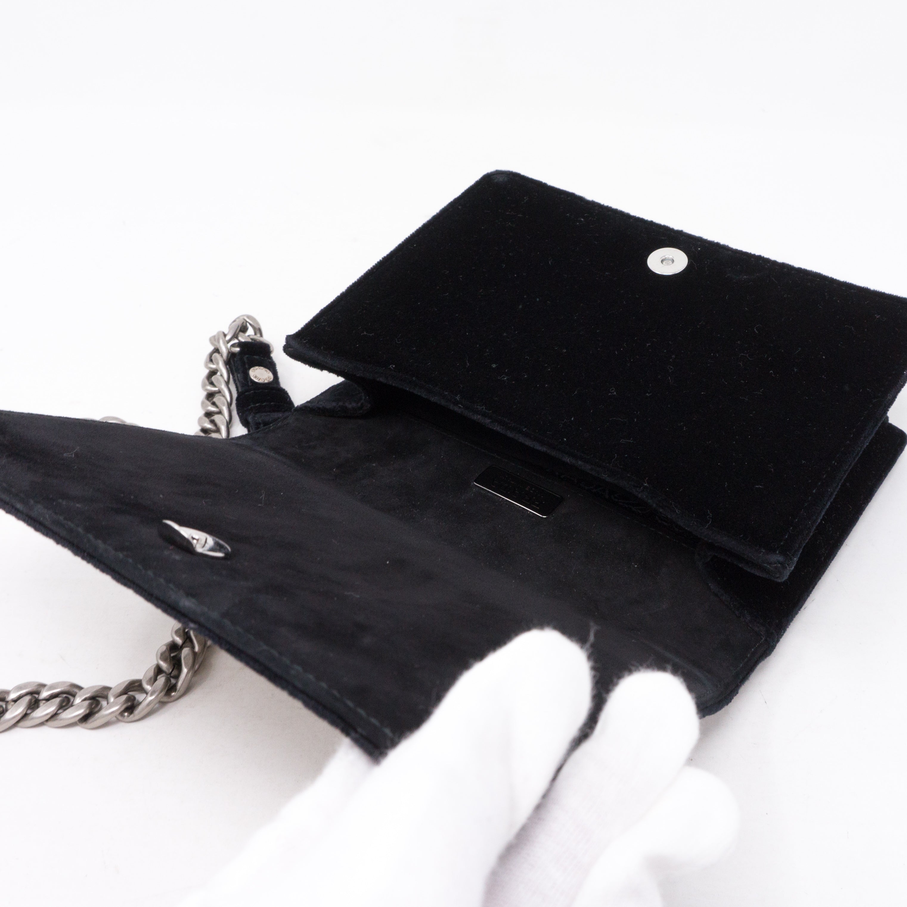 Cahier Small Lock Trunk Black Velvet