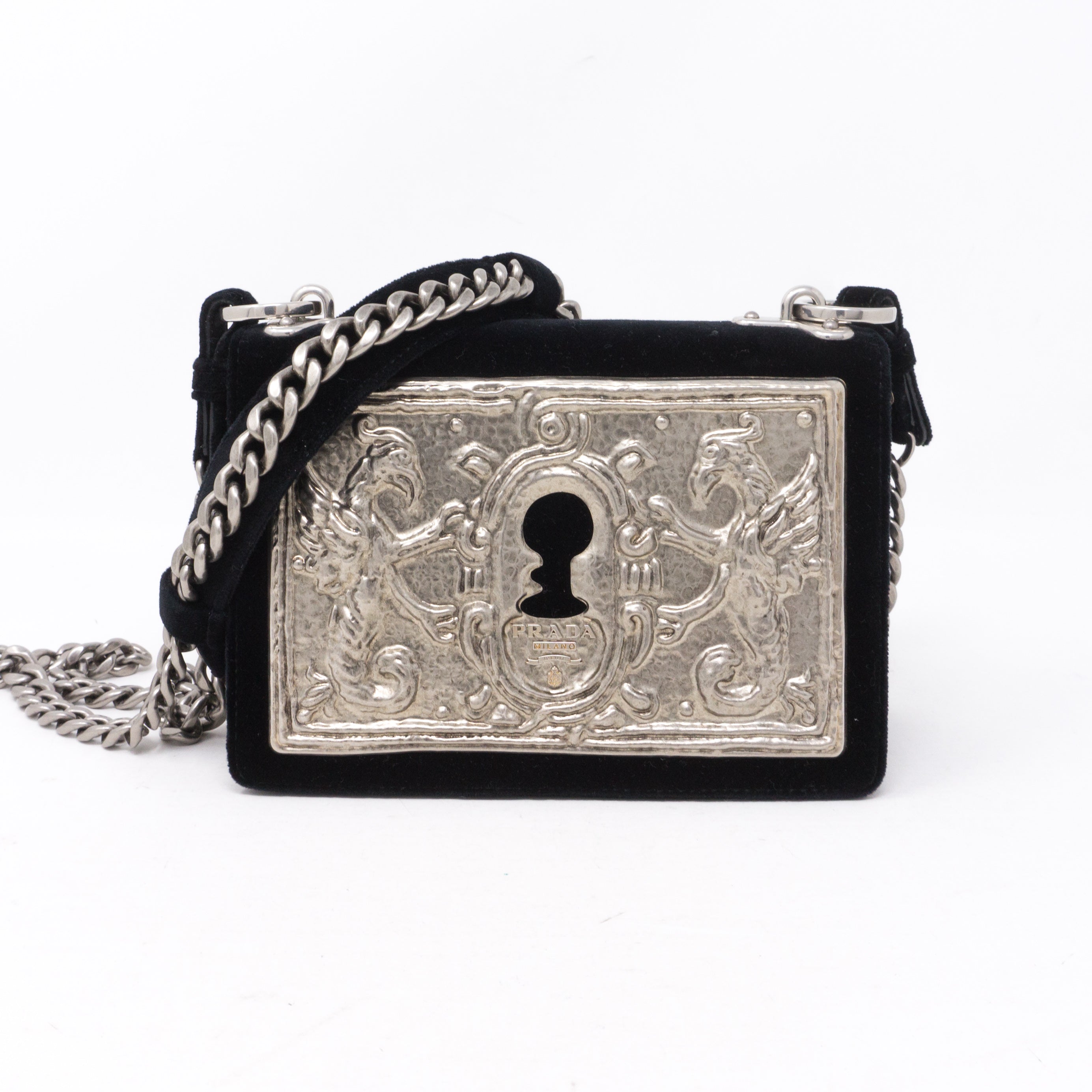 Cahier Small Lock Trunk Black Velvet