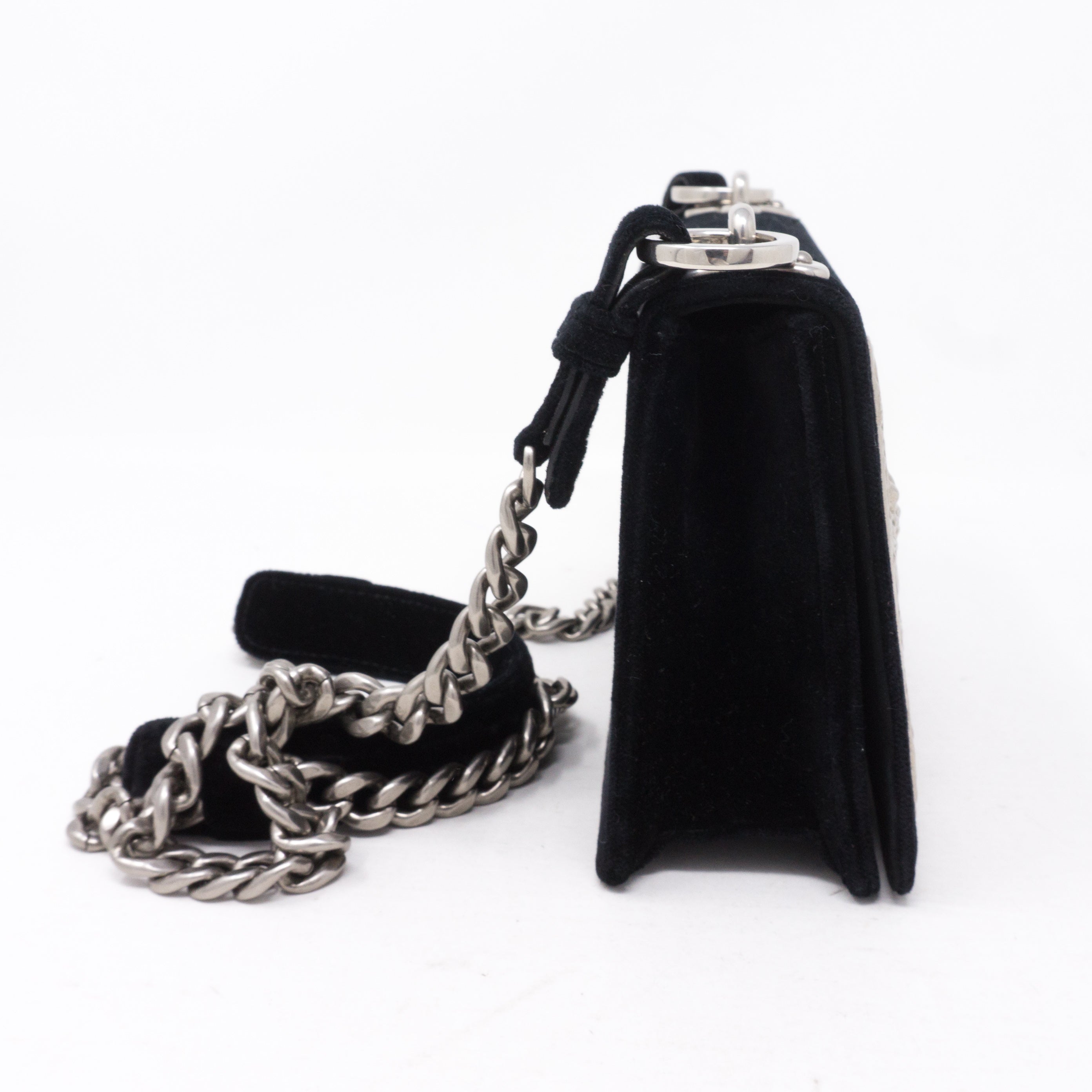 Cahier Small Lock Trunk Black Velvet