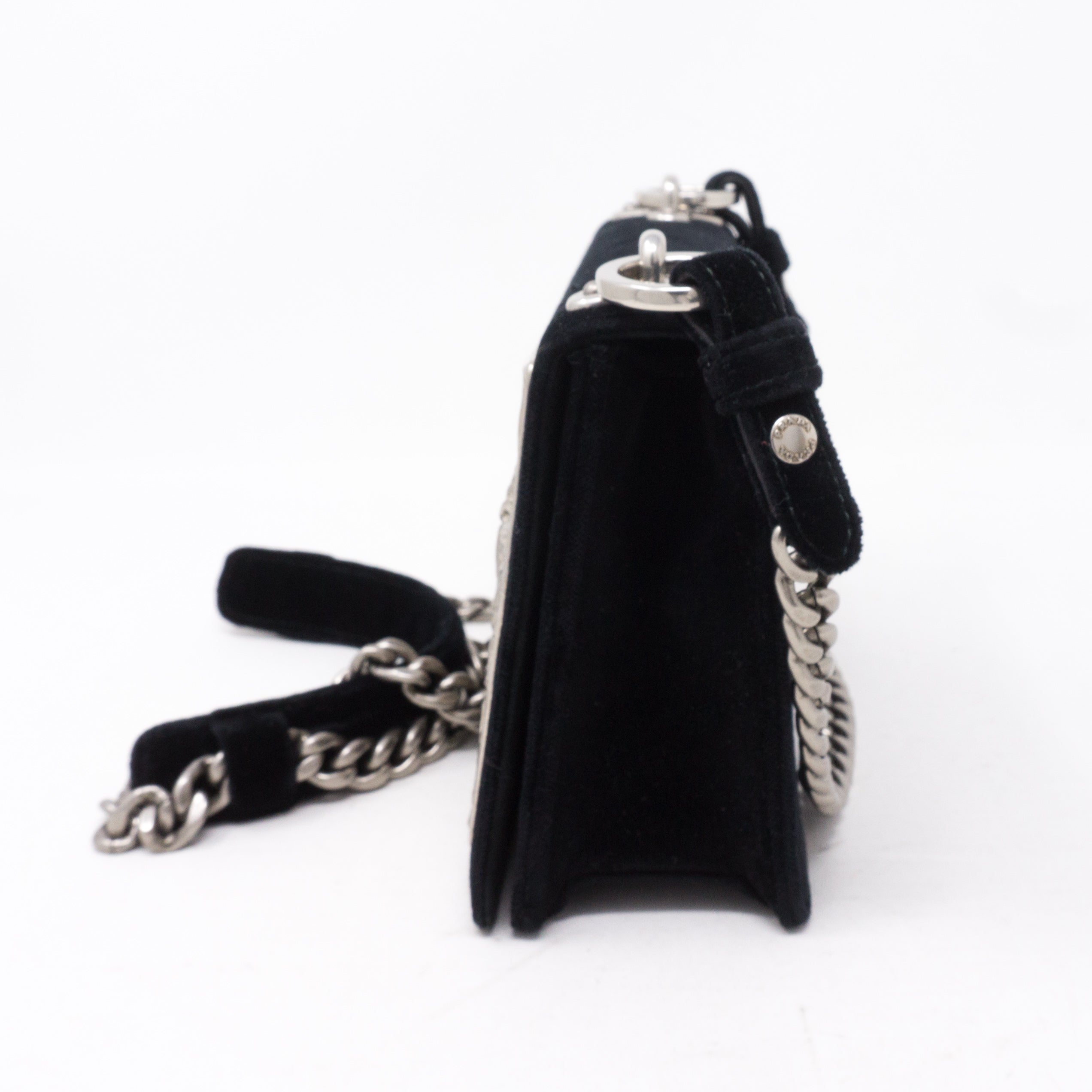 Cahier Small Lock Trunk Black Velvet