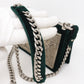 Cahier Small Lock Trunk Green Velvet