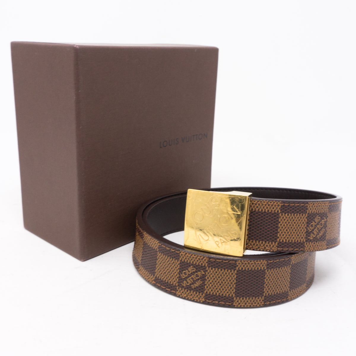 NIB Authentic Louis Vuitton Damier Ebene Belt 80 Louis Vuitton Vintage Damier Ebene Paris Belt - Size 35 / 89  main image 4