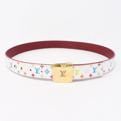 LV Cut Multicolore White Reversible Belt 85 cm