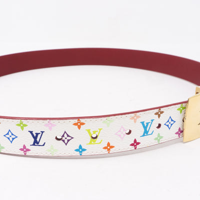 LV Cut Multicolore White Reversible Belt 85 cm