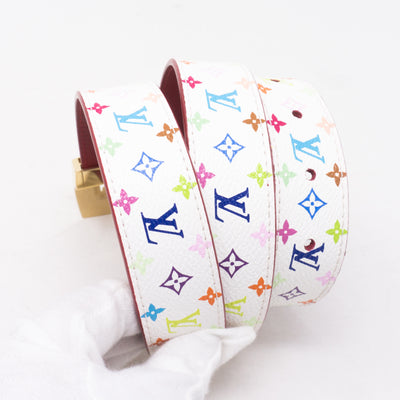 LV Cut Multicolore White Reversible Belt 85 cm