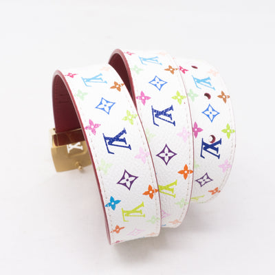 LV Cut Multicolore White Reversible Belt 85 cm
