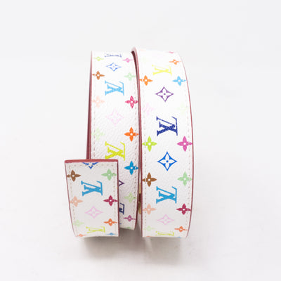 LV Cut Multicolore White Reversible Belt 85 cm