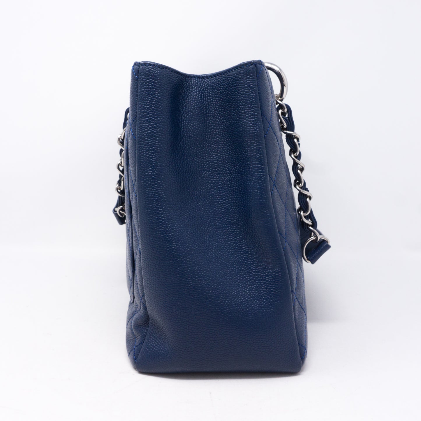 GST Grand Shopping Tote Navy Blue Caviarskin