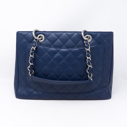 GST Grand Shopping Tote Navy Blue Caviarskin