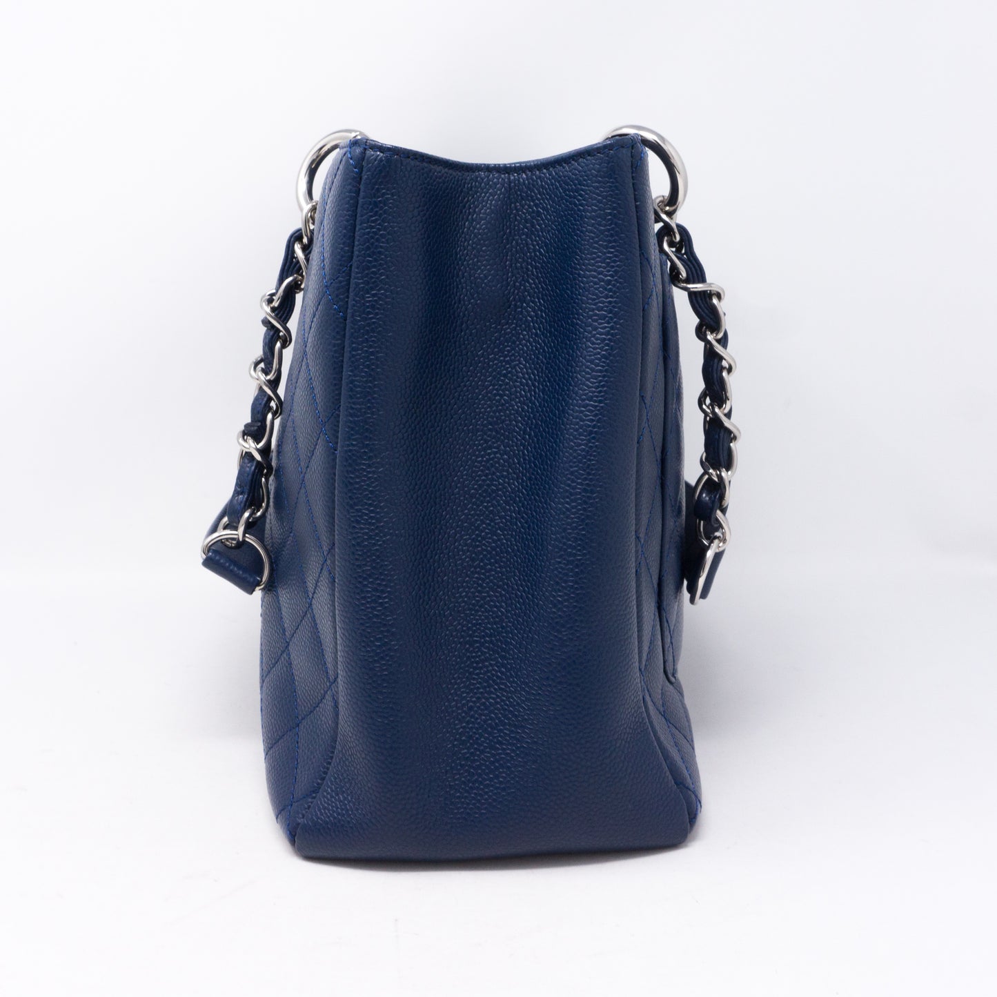 GST Grand Shopping Tote Navy Blue Caviarskin