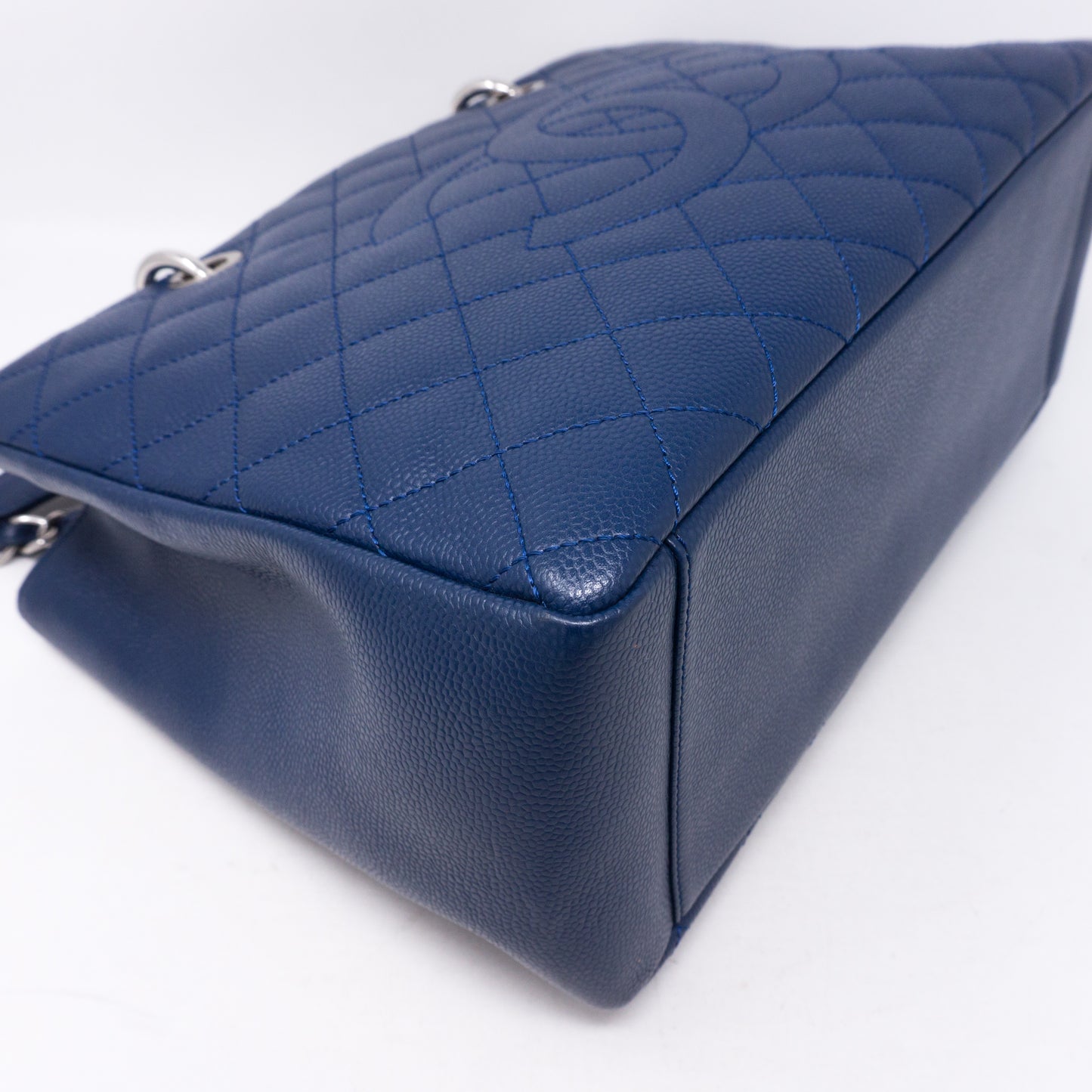 GST Grand Shopping Tote Navy Blue Caviarskin