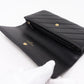 Long Flap Wallet Black Leather