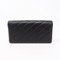 Long Flap Wallet Black Leather