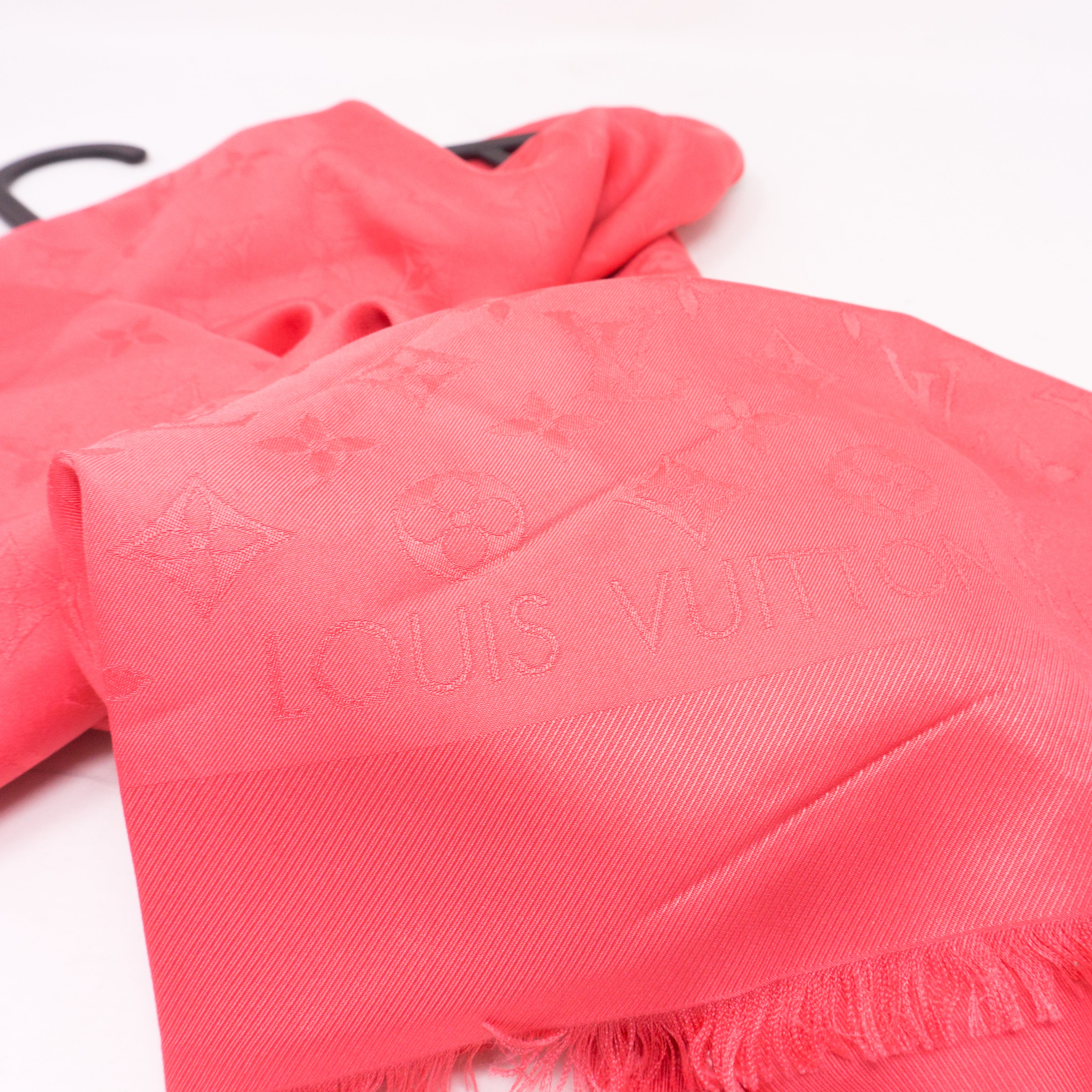 Monogram Silk Shawl Corail