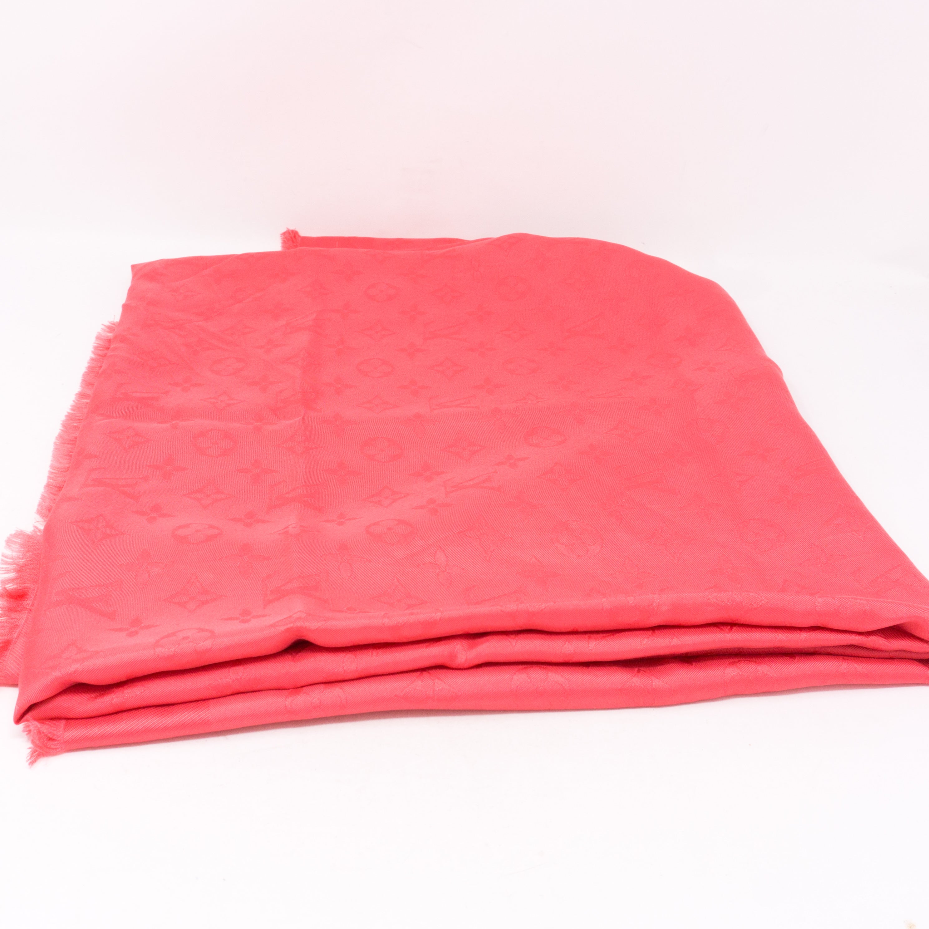 Monogram Silk Shawl Corail
