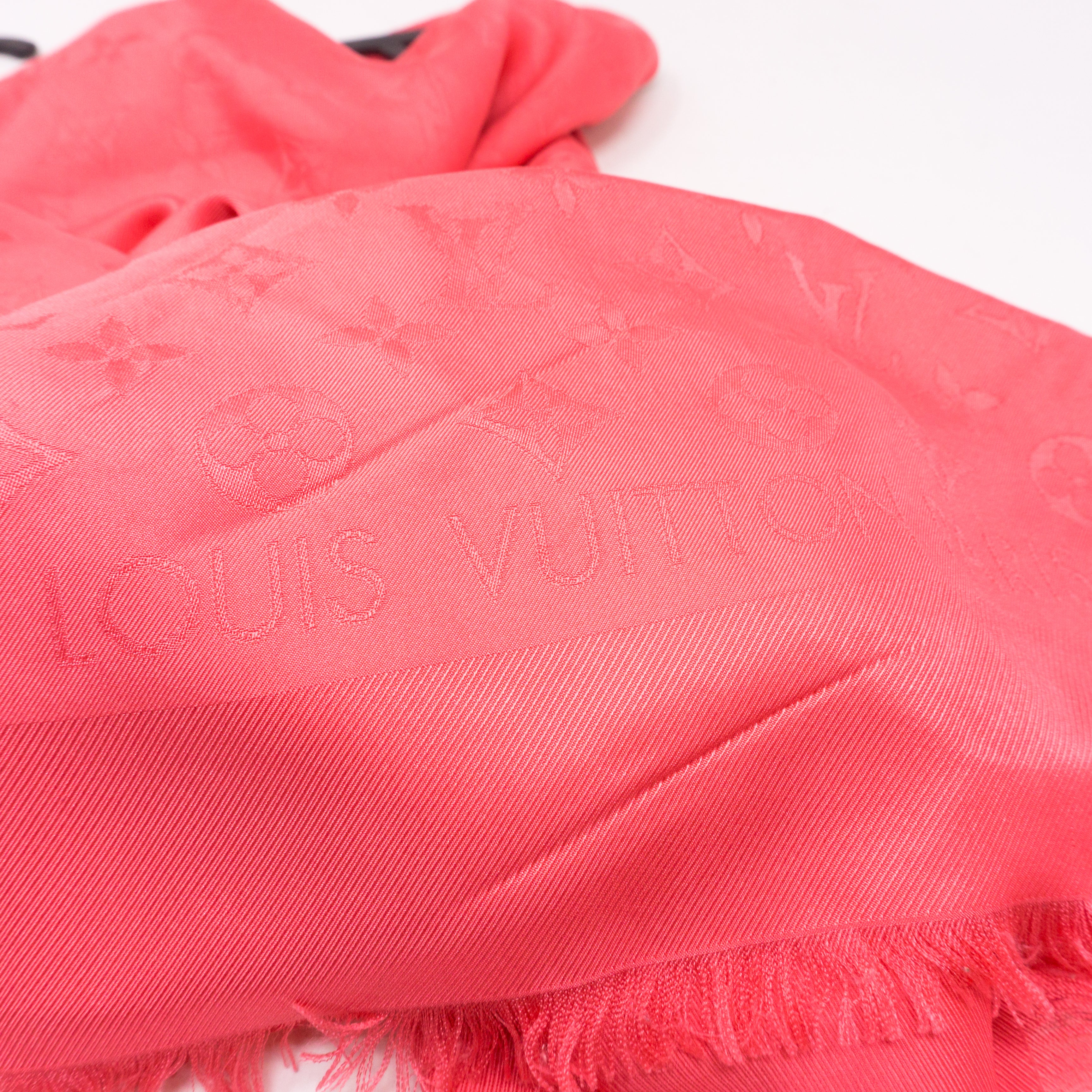 Monogram Silk Shawl Corail
