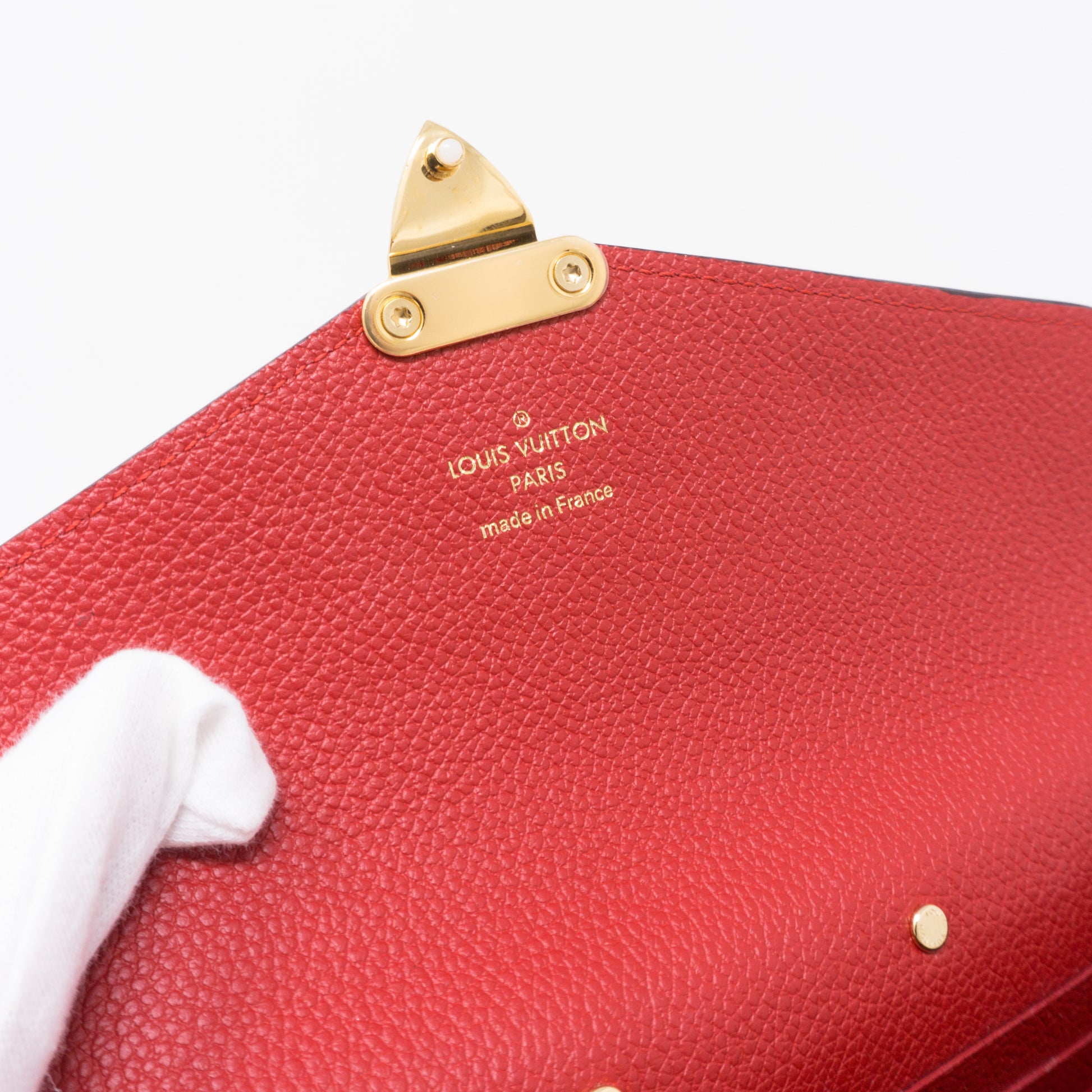 Louis Vuitton Brown Monogram Pallas Satchel Red Leather Cloth ref.443467 -  Joli Closet