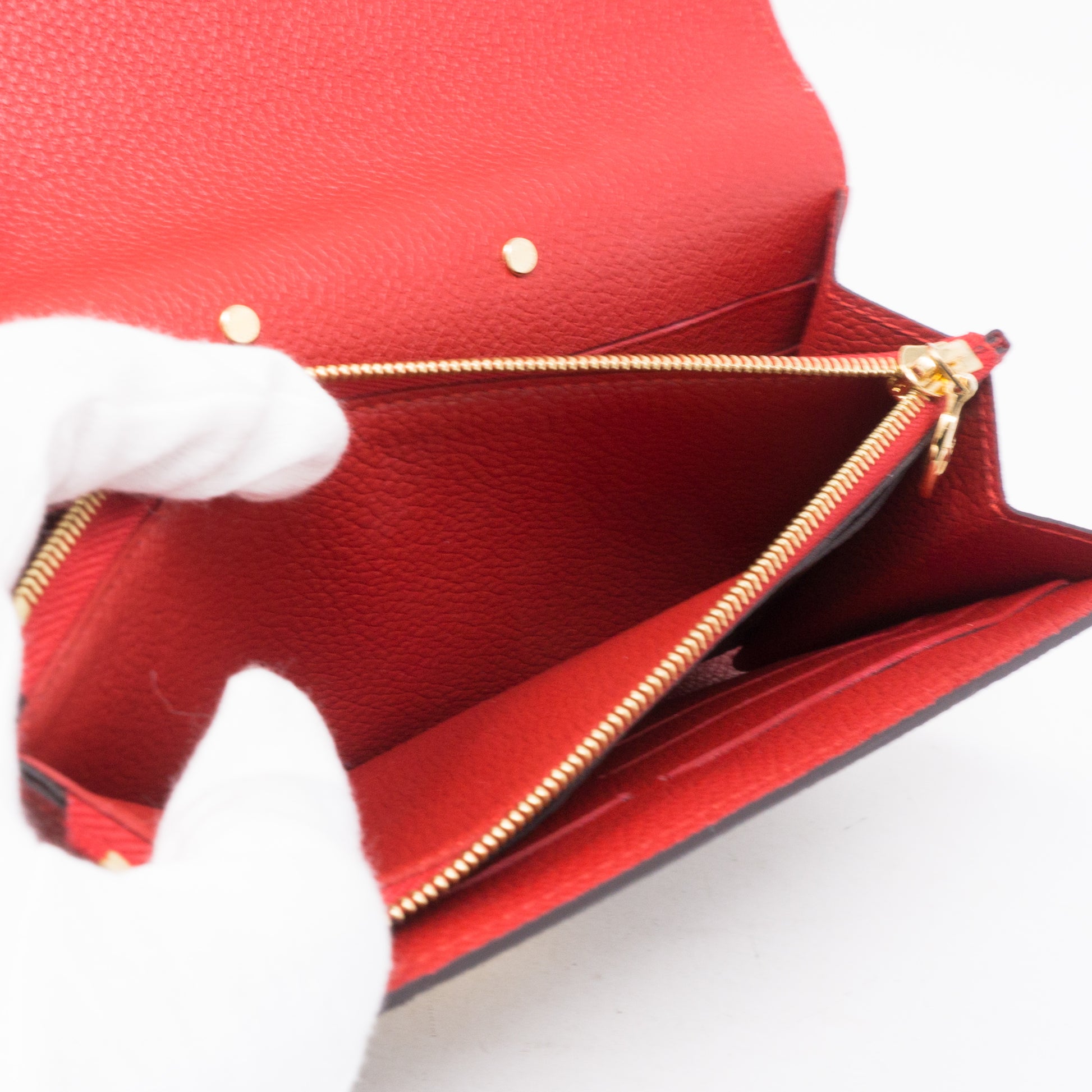 🔥NEW LOUIS VUITTON Pallas Wallet Long Monogram Red Leather Zip
