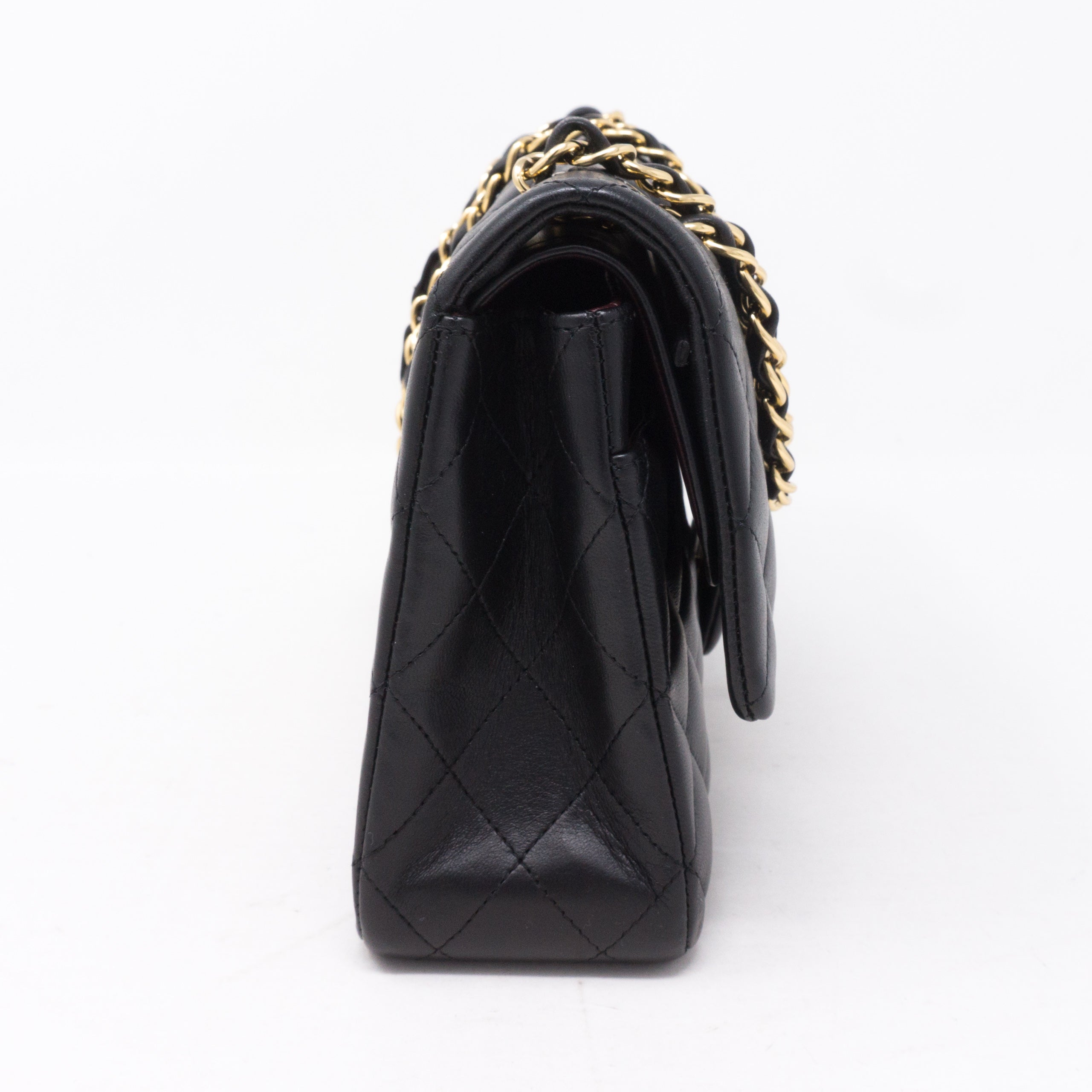 Classic Double Flap Medium Black Gold