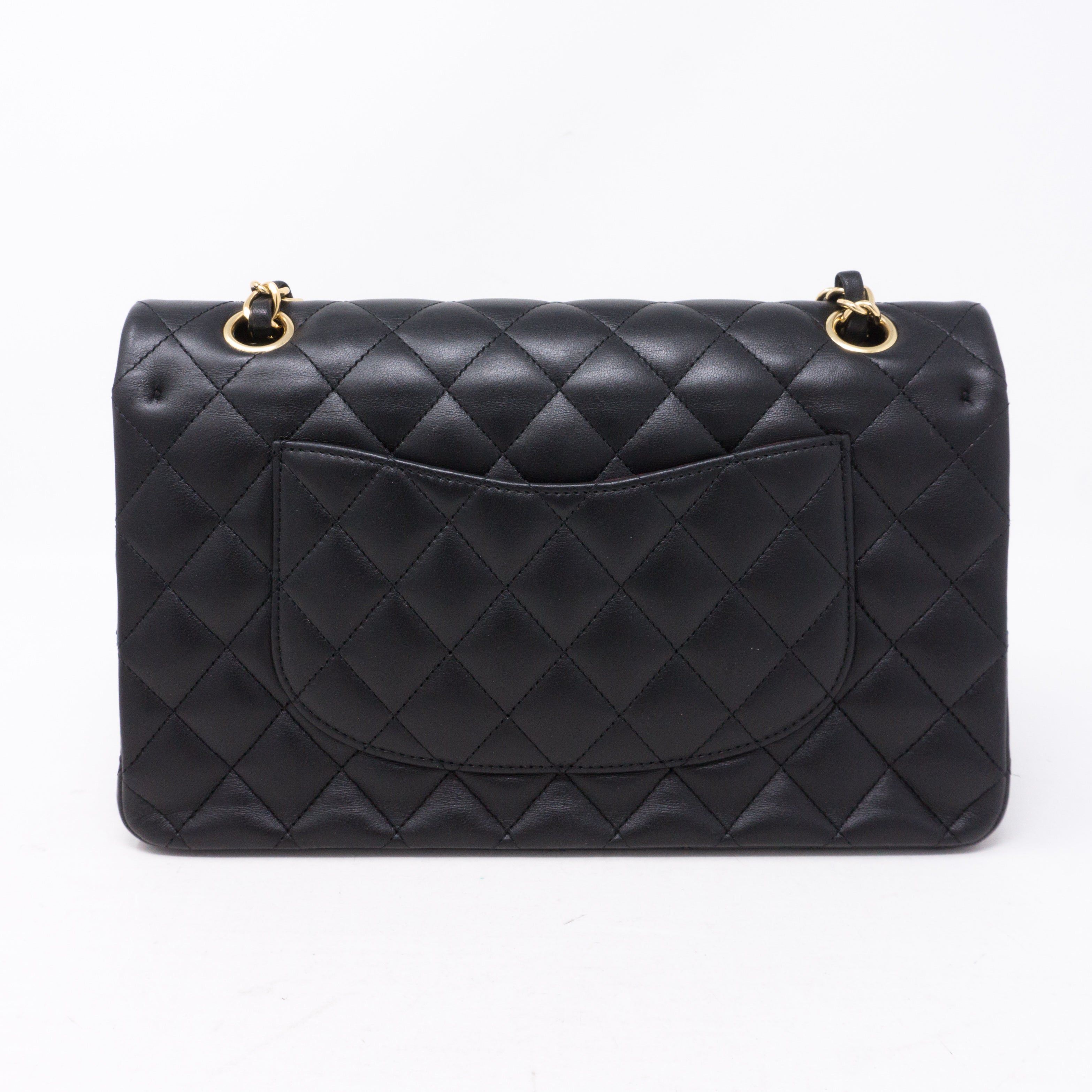 Classic Double Flap Medium Black Gold