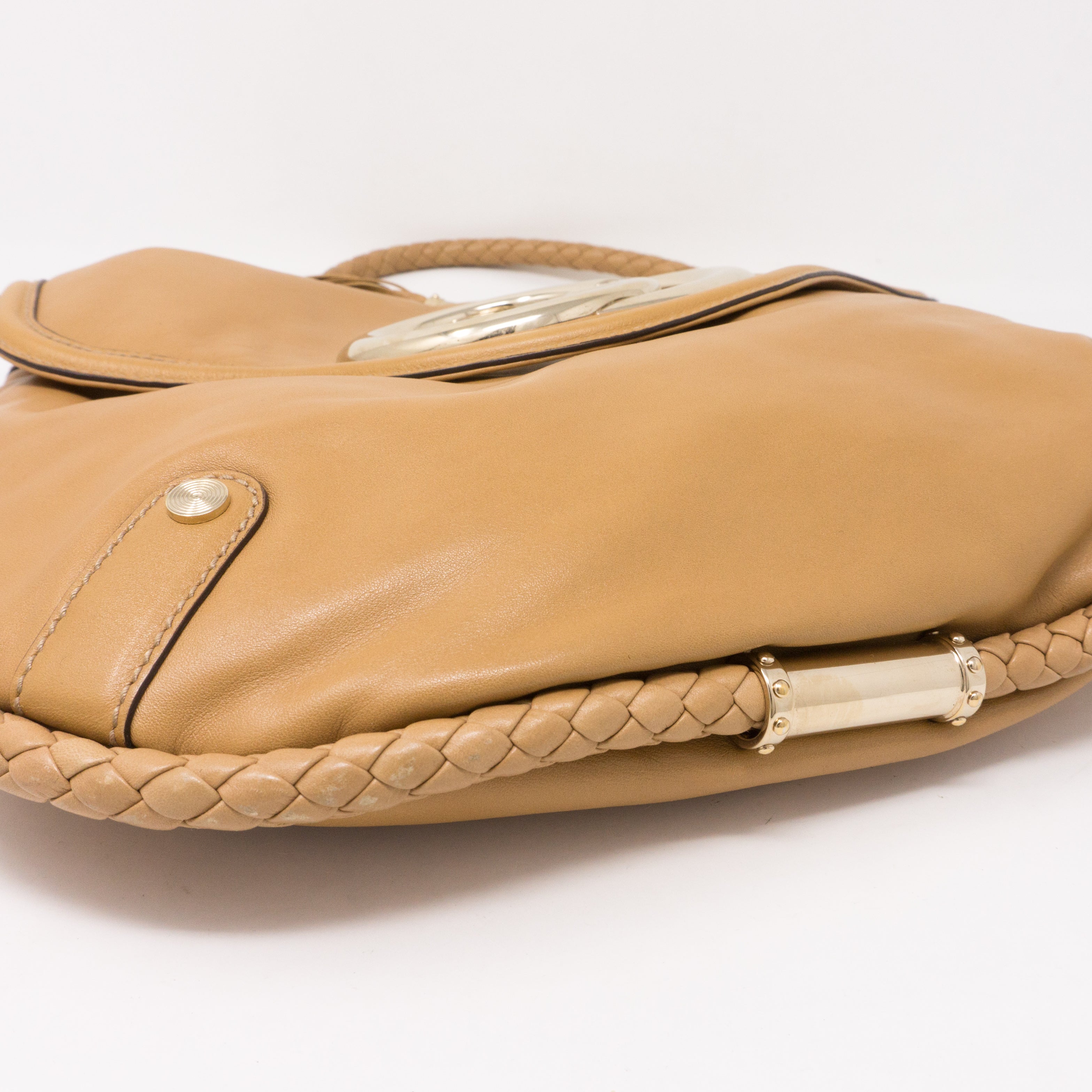 Britt Shoulder Bag Beige Leather