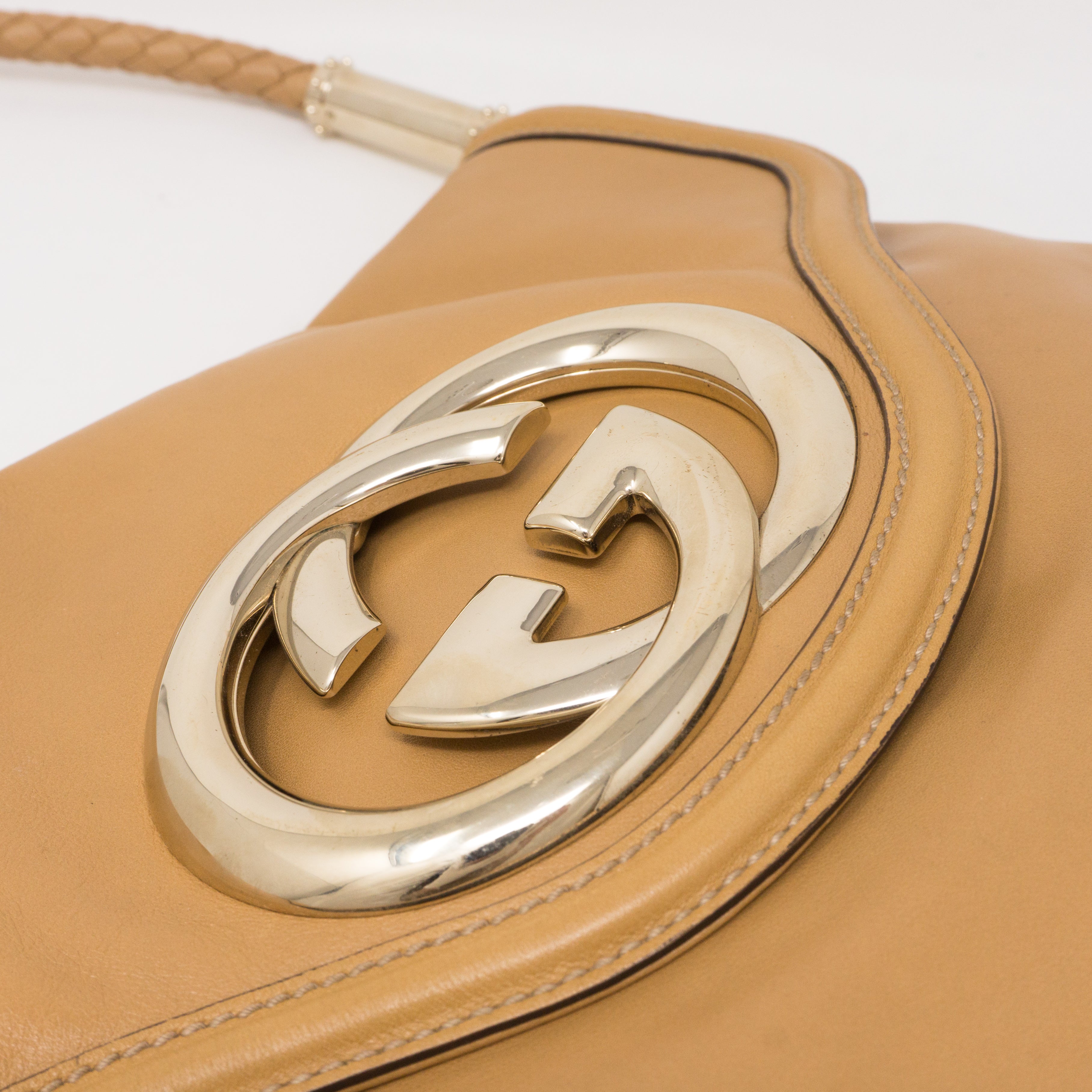 Britt Shoulder Bag Beige Leather