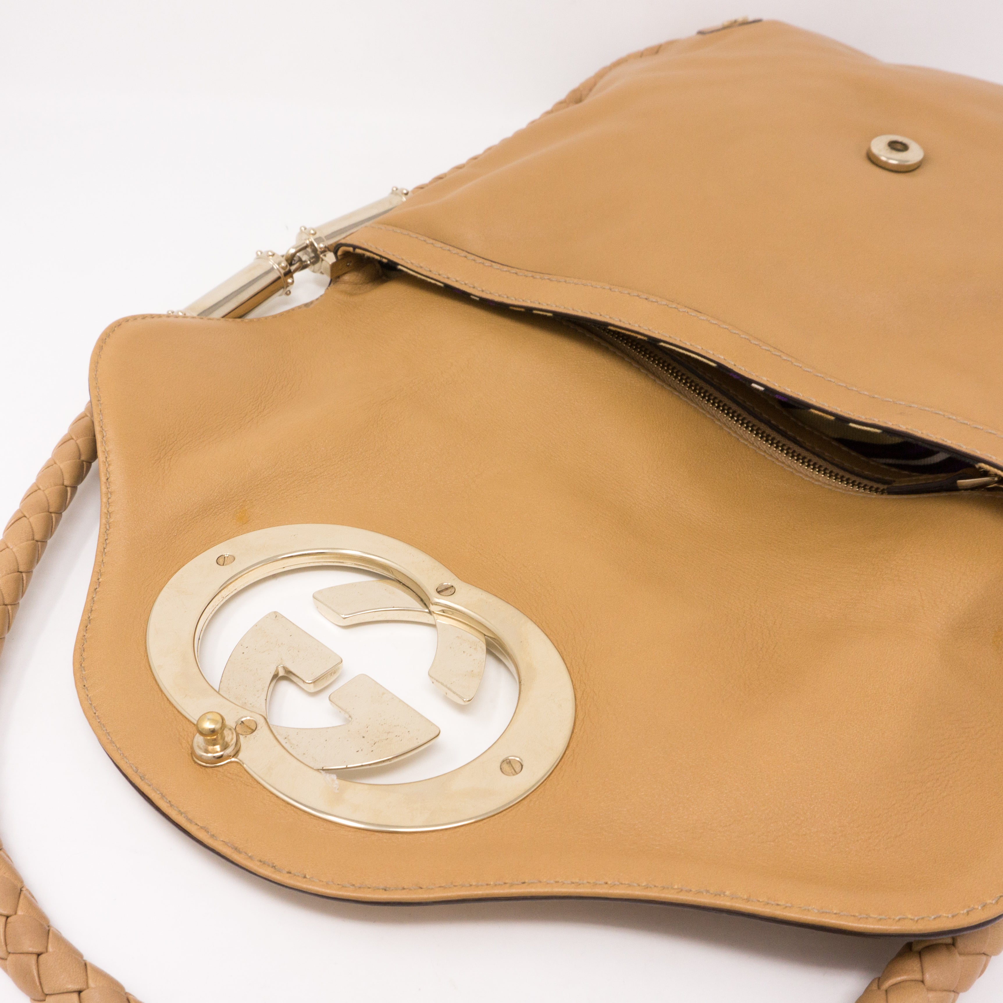 Britt Shoulder Bag Beige Leather