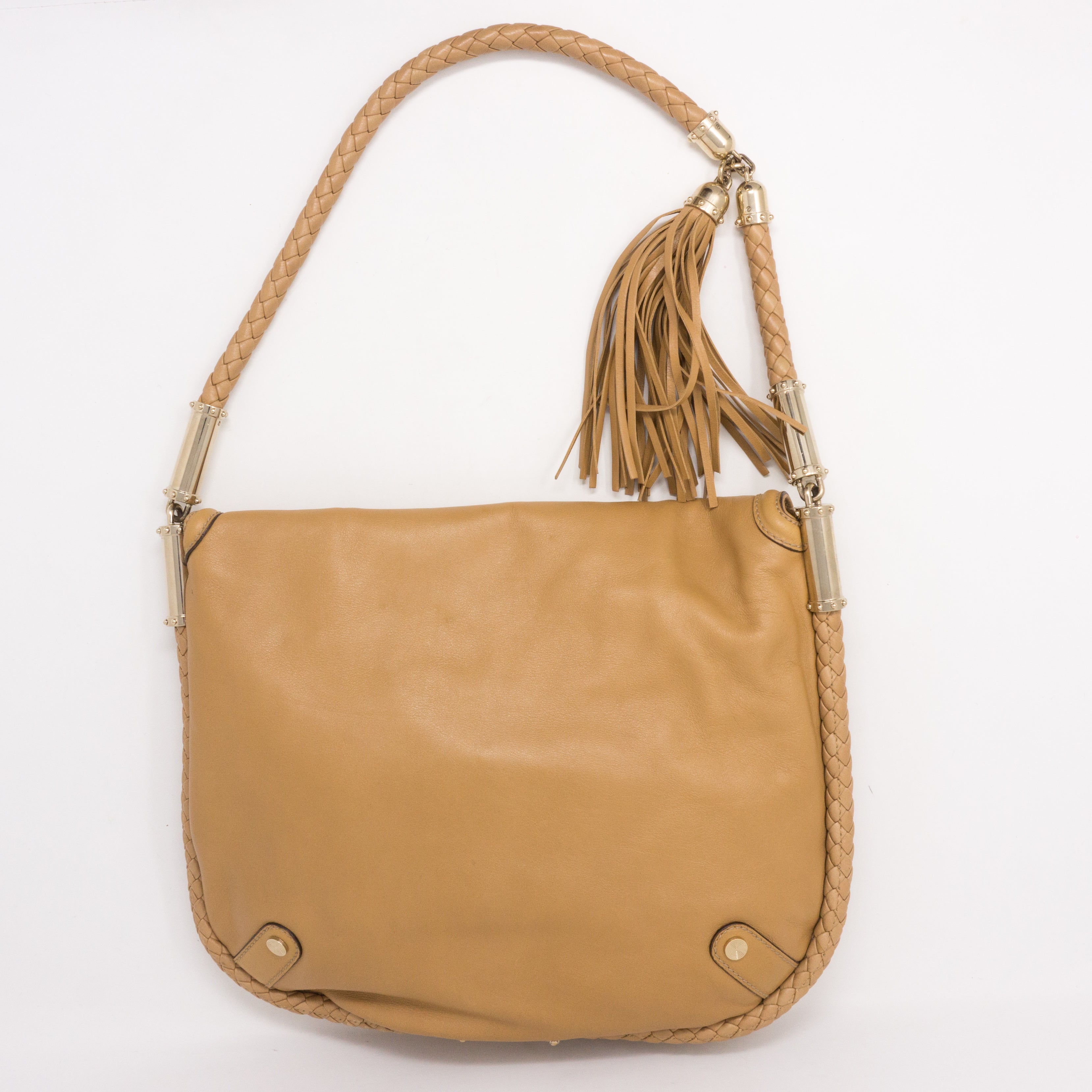 Britt Shoulder Bag Beige Leather