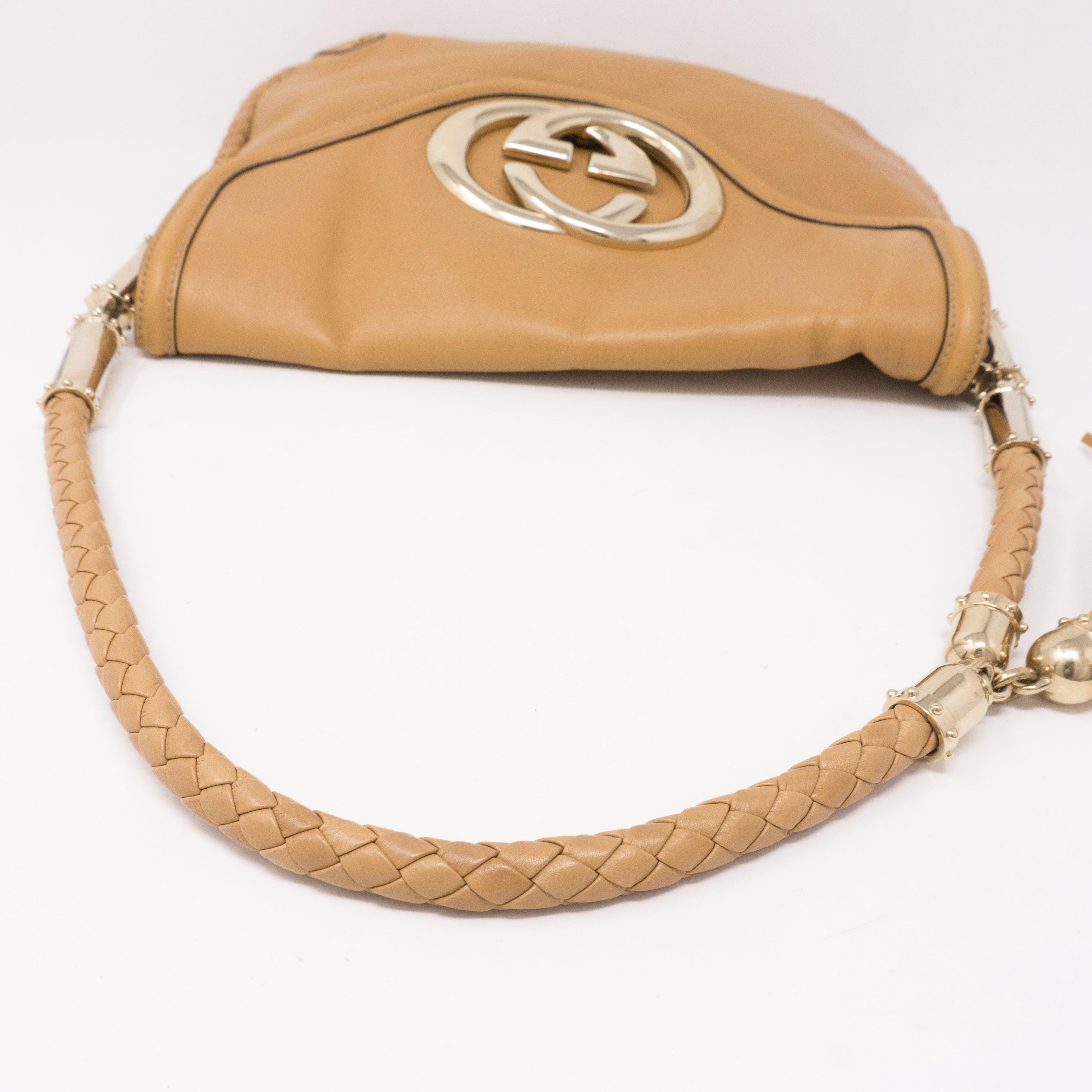 Britt Shoulder Bag Beige Leather