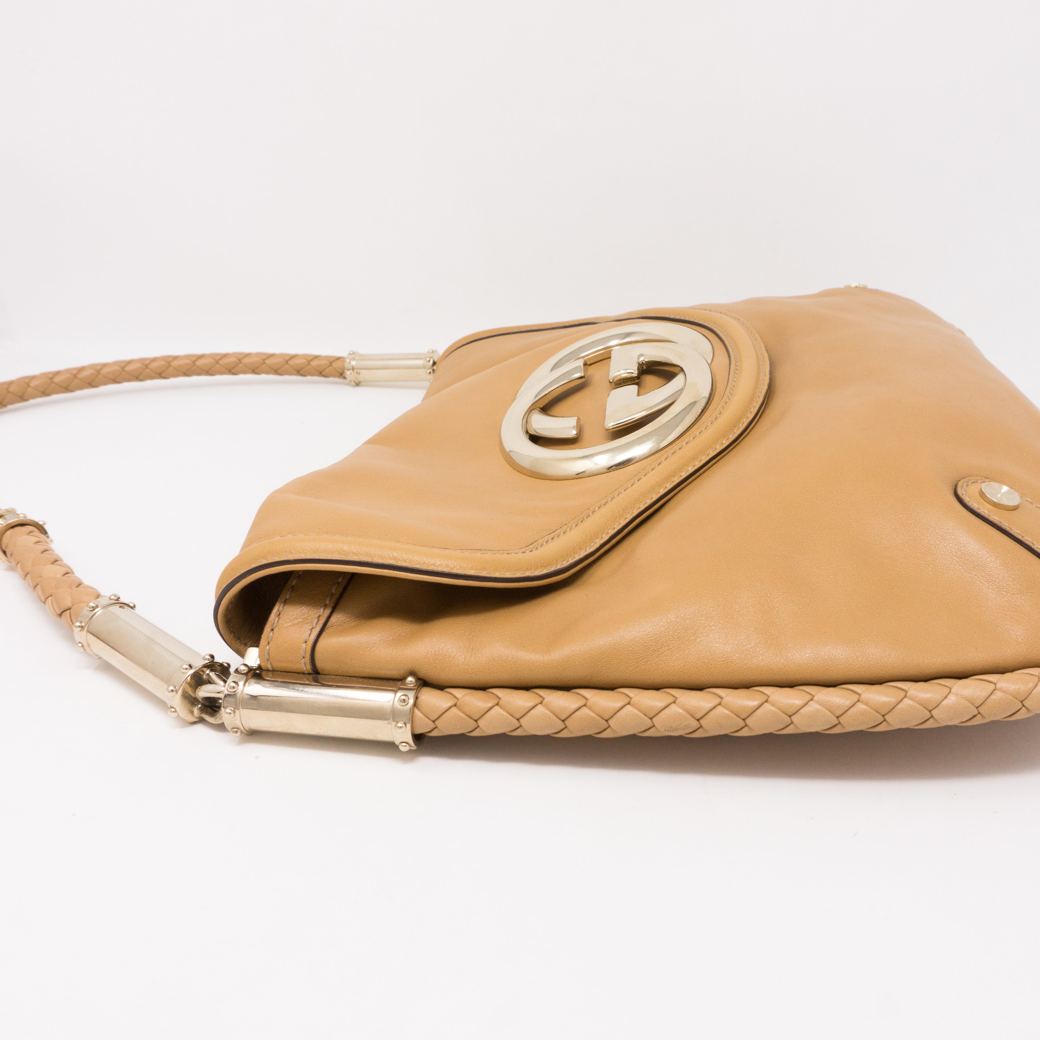 Britt Shoulder Bag Beige Leather