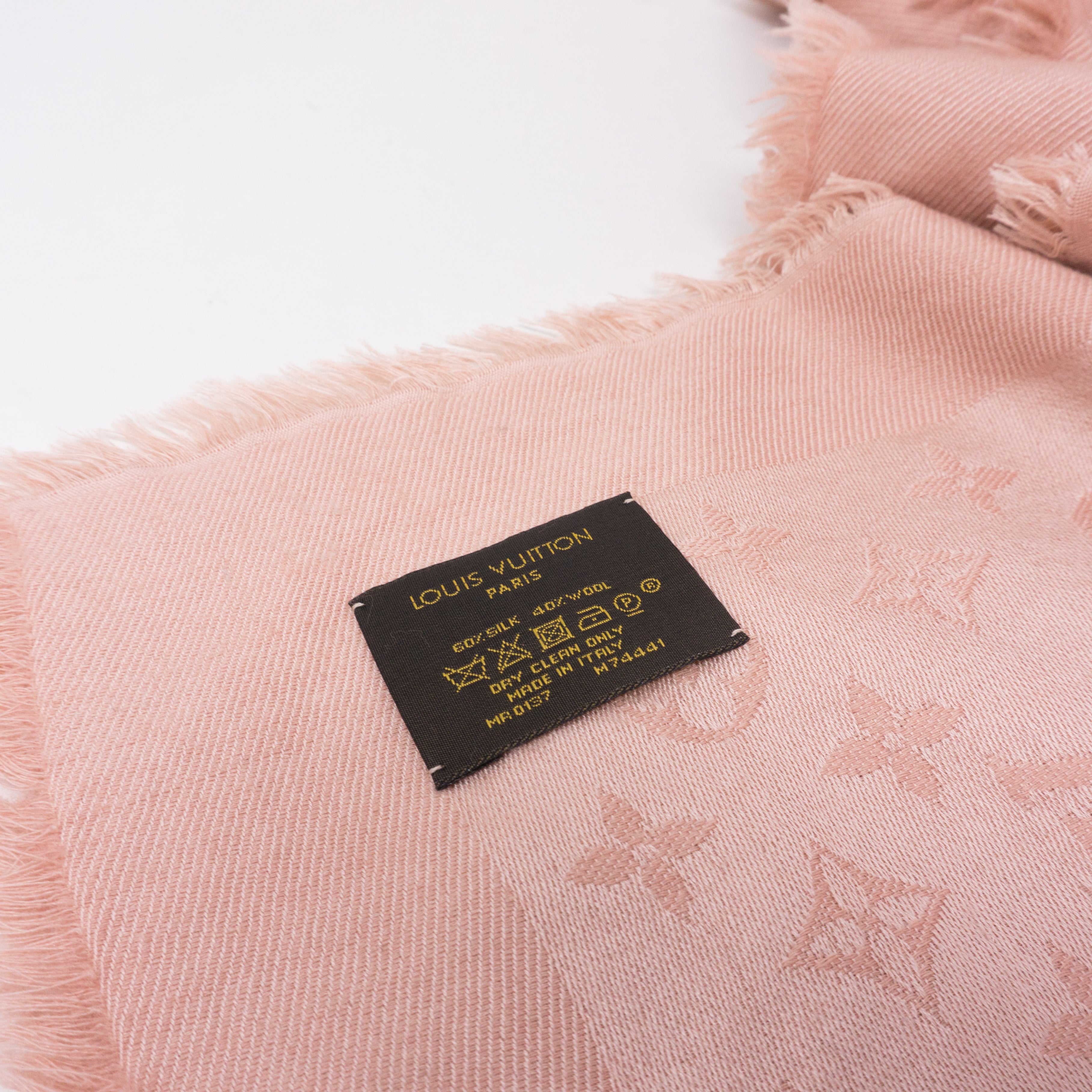 Nude Pink Monogram Denim Shawl
