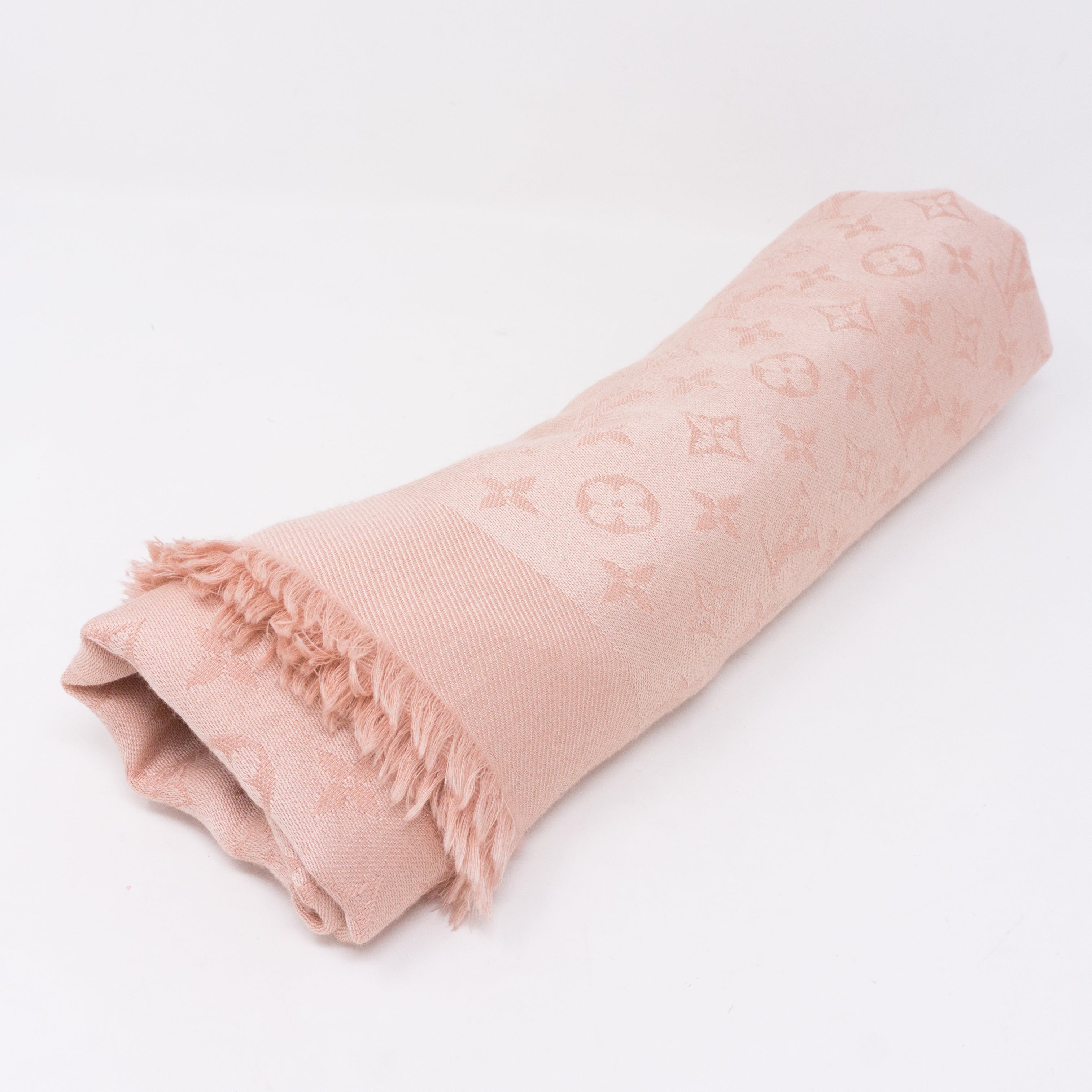 Nude Pink Monogram Denim Shawl