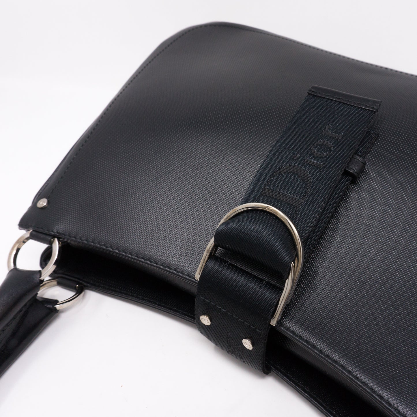 Black Coated Canvas Handbag