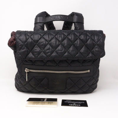 Coco Cocoon Black Quilted Nylon Backpack