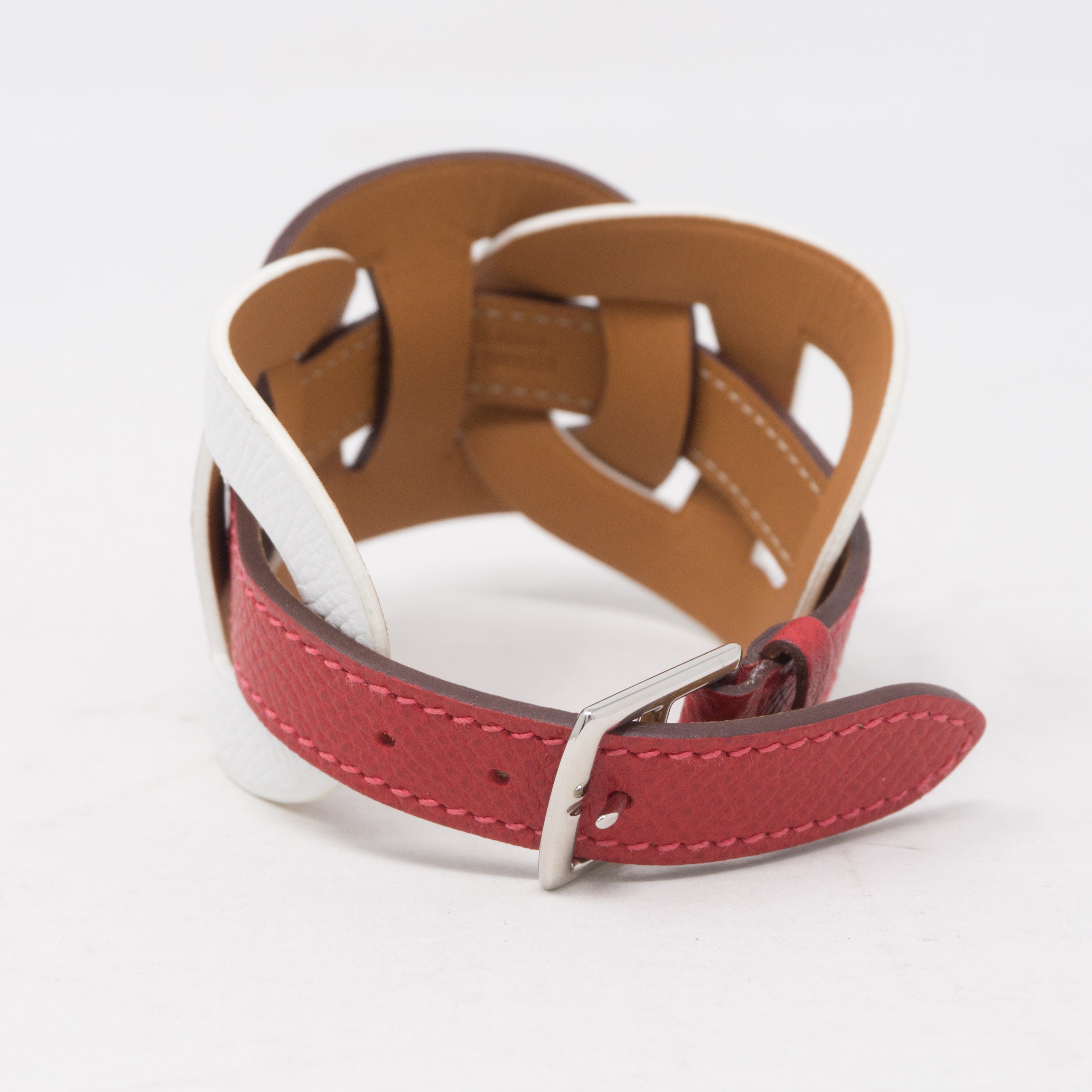 Fétiche Leather Bracelet Red White
