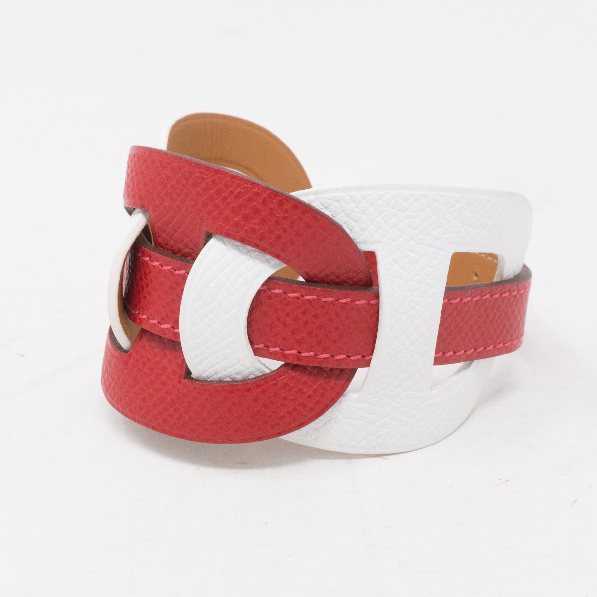 Fétiche Leather Bracelet Red White