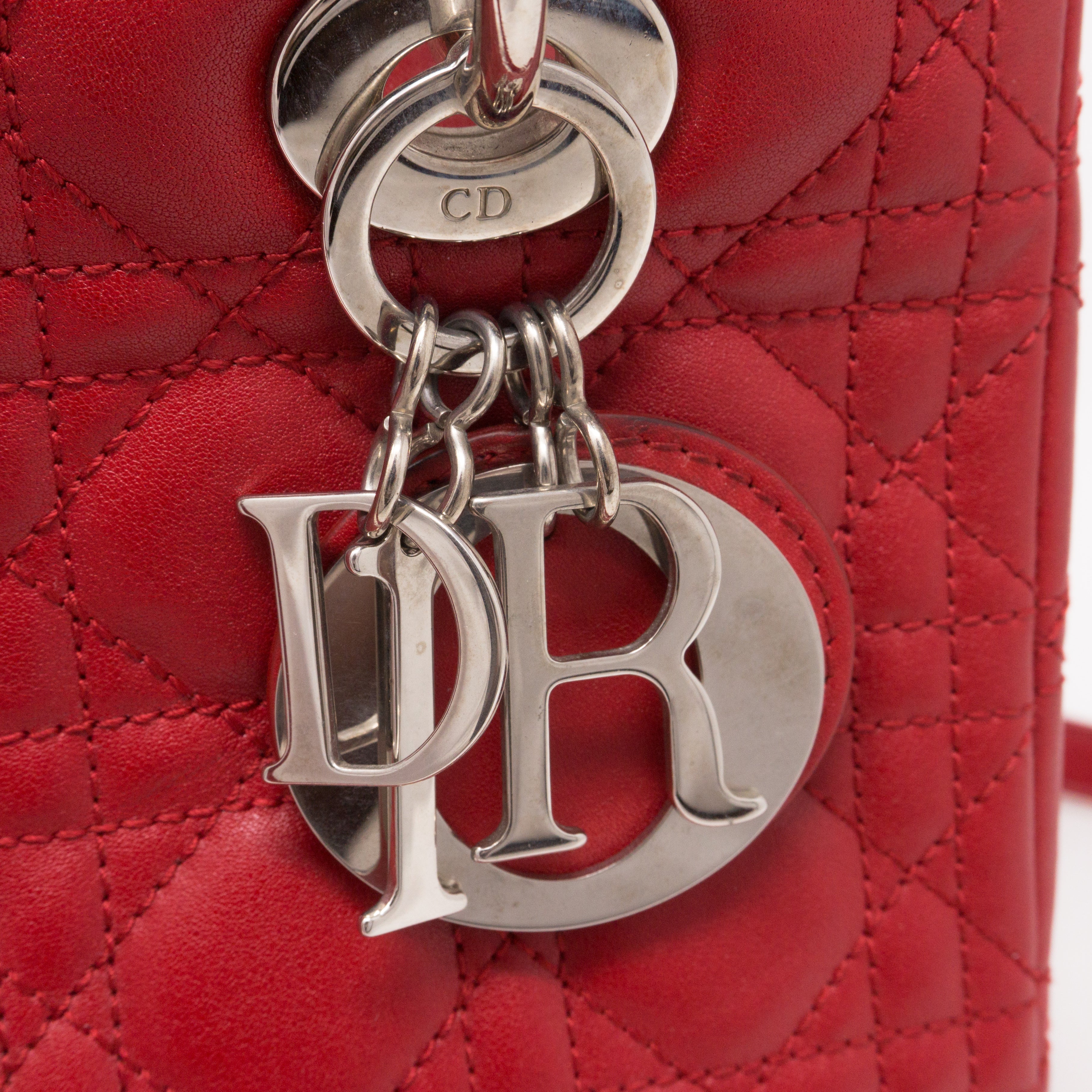 Lady Dior Medium Red Leather