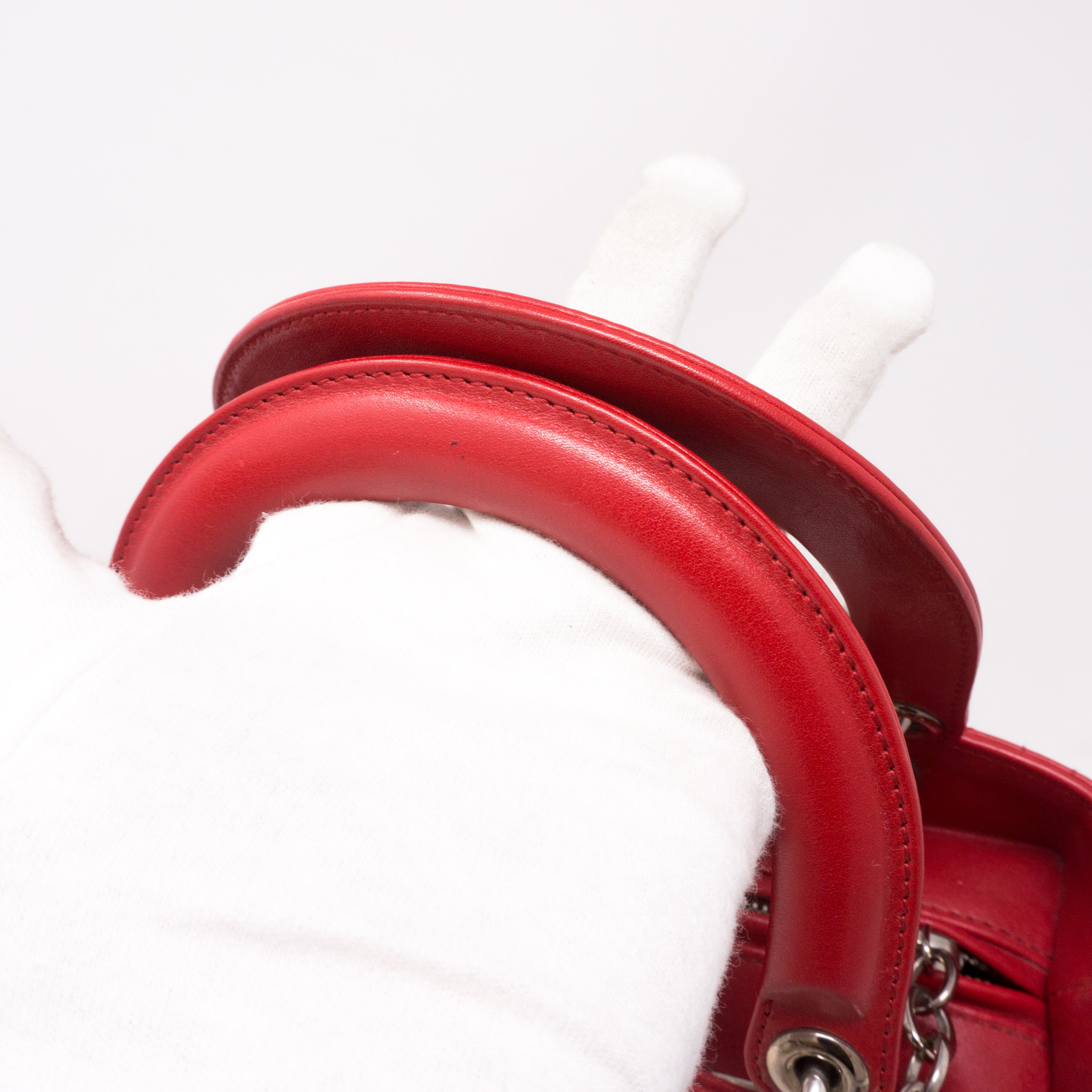 Lady Dior Medium Red Leather