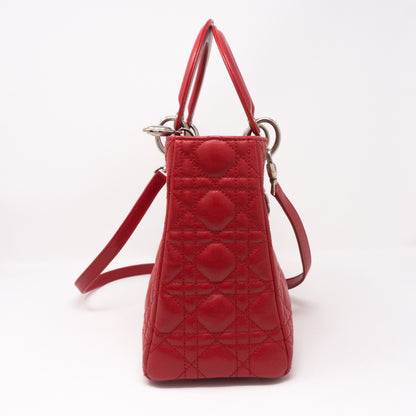 Lady Dior Medium Red Leather