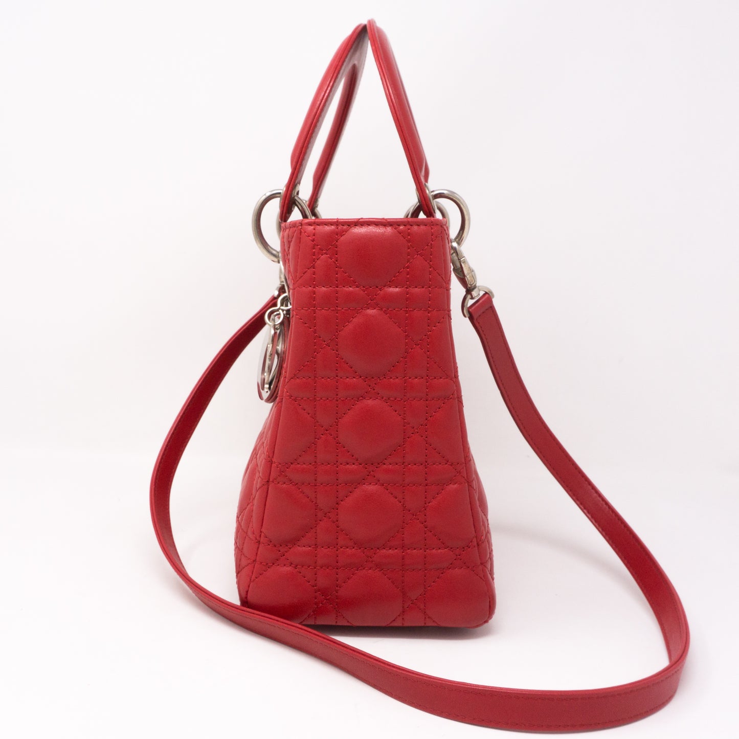 Lady Dior Medium Red Leather
