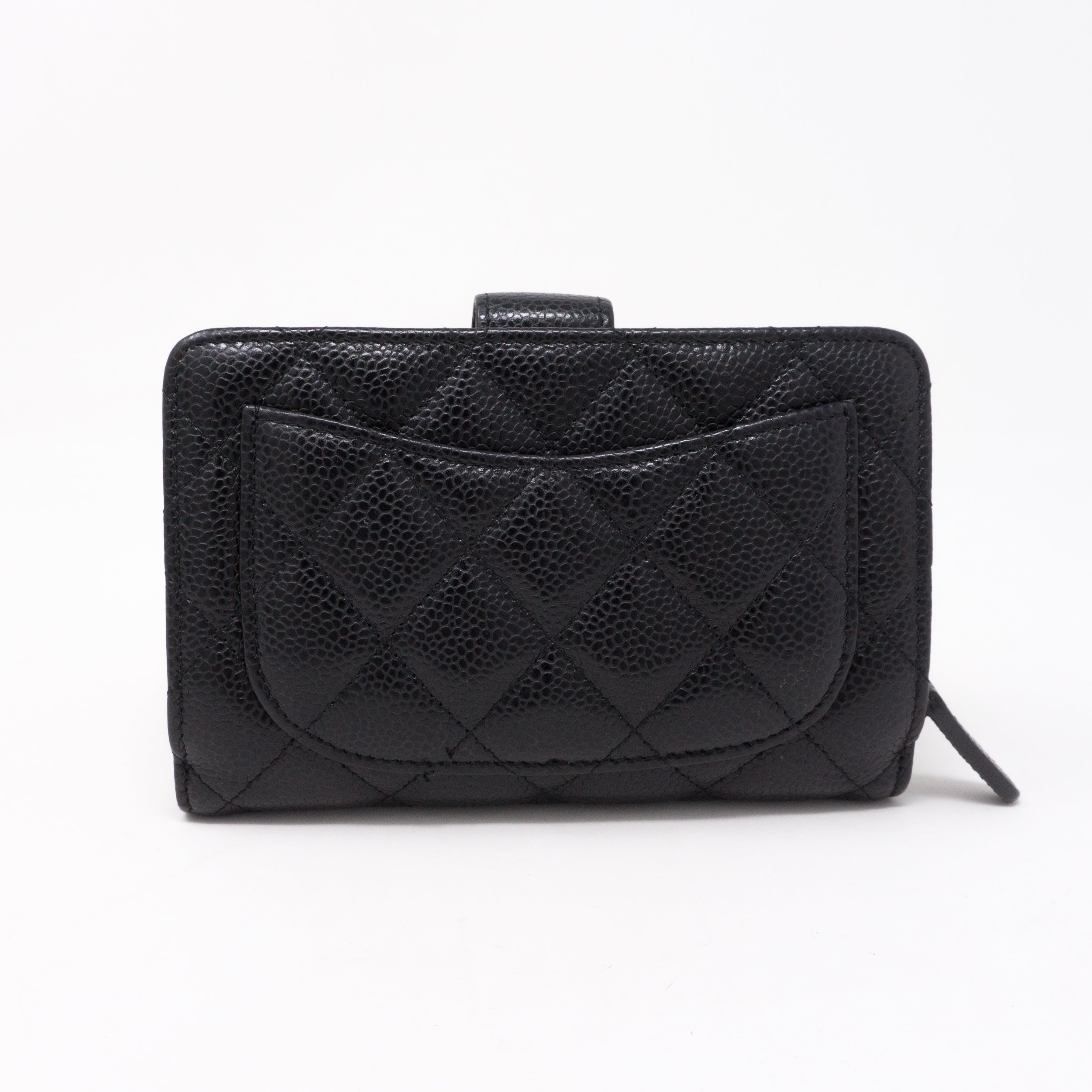 CC Bifold Quilted Black Caviar Wallet