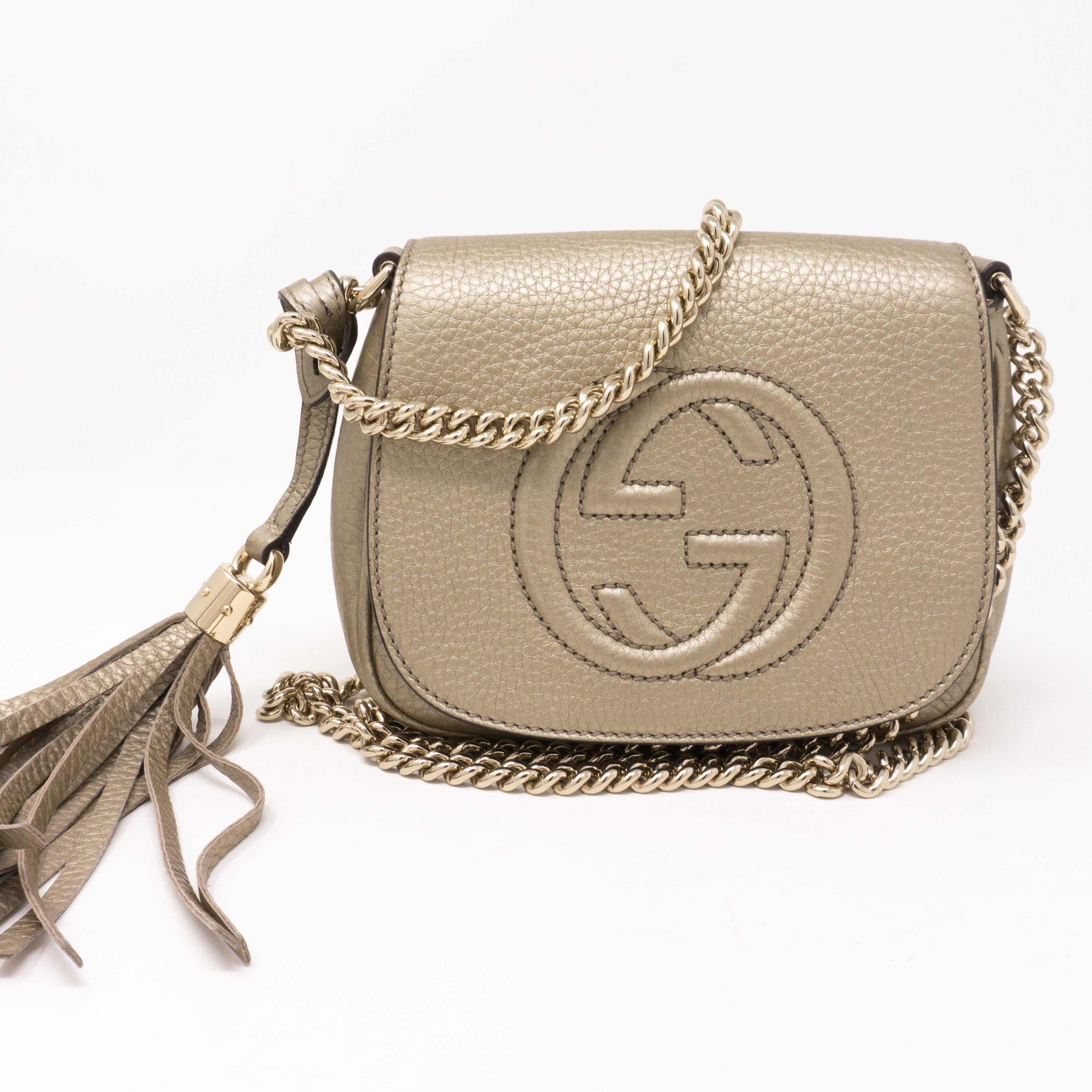 Soho Small Chain Bag Champagne Leather