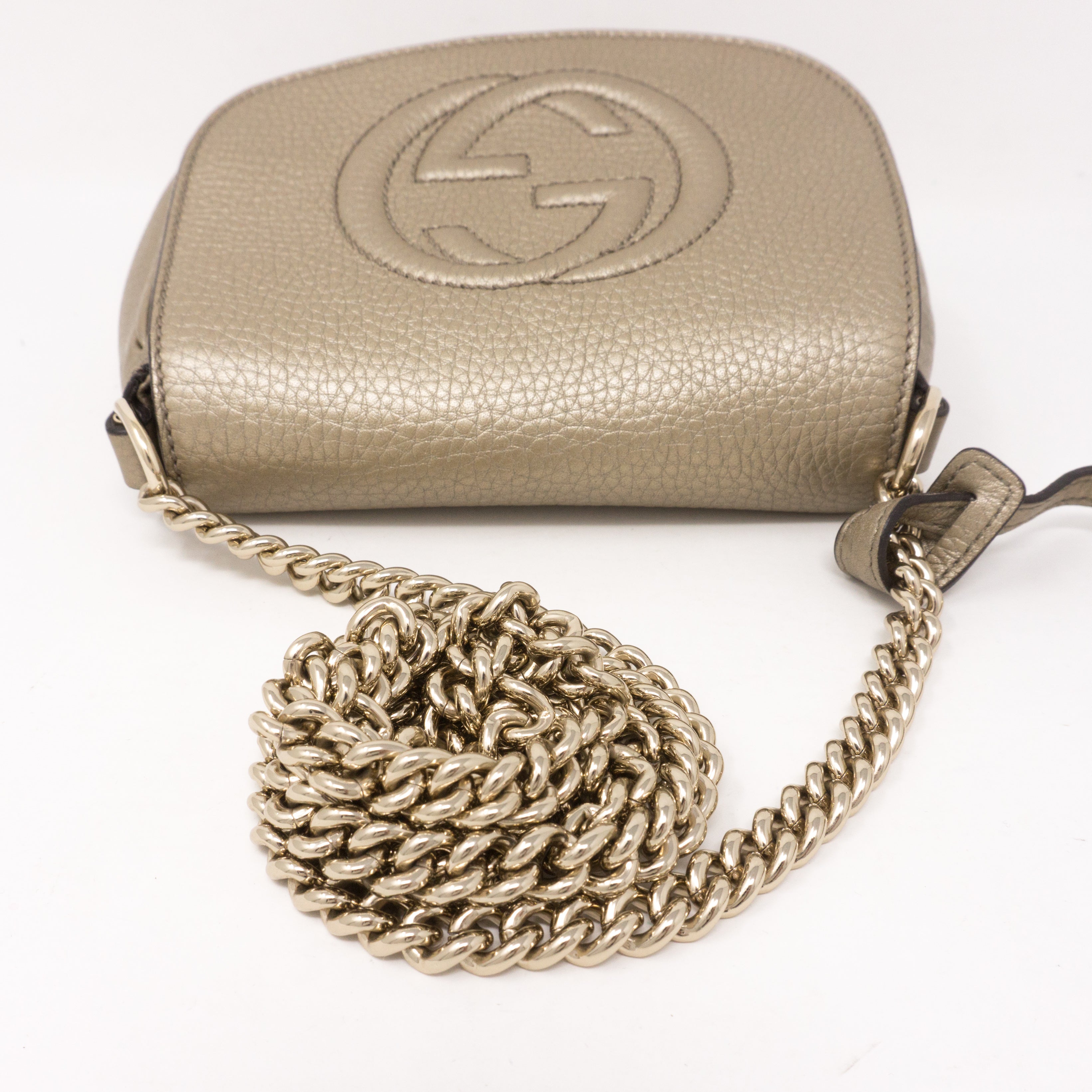 Soho Small Chain Bag Champagne Leather