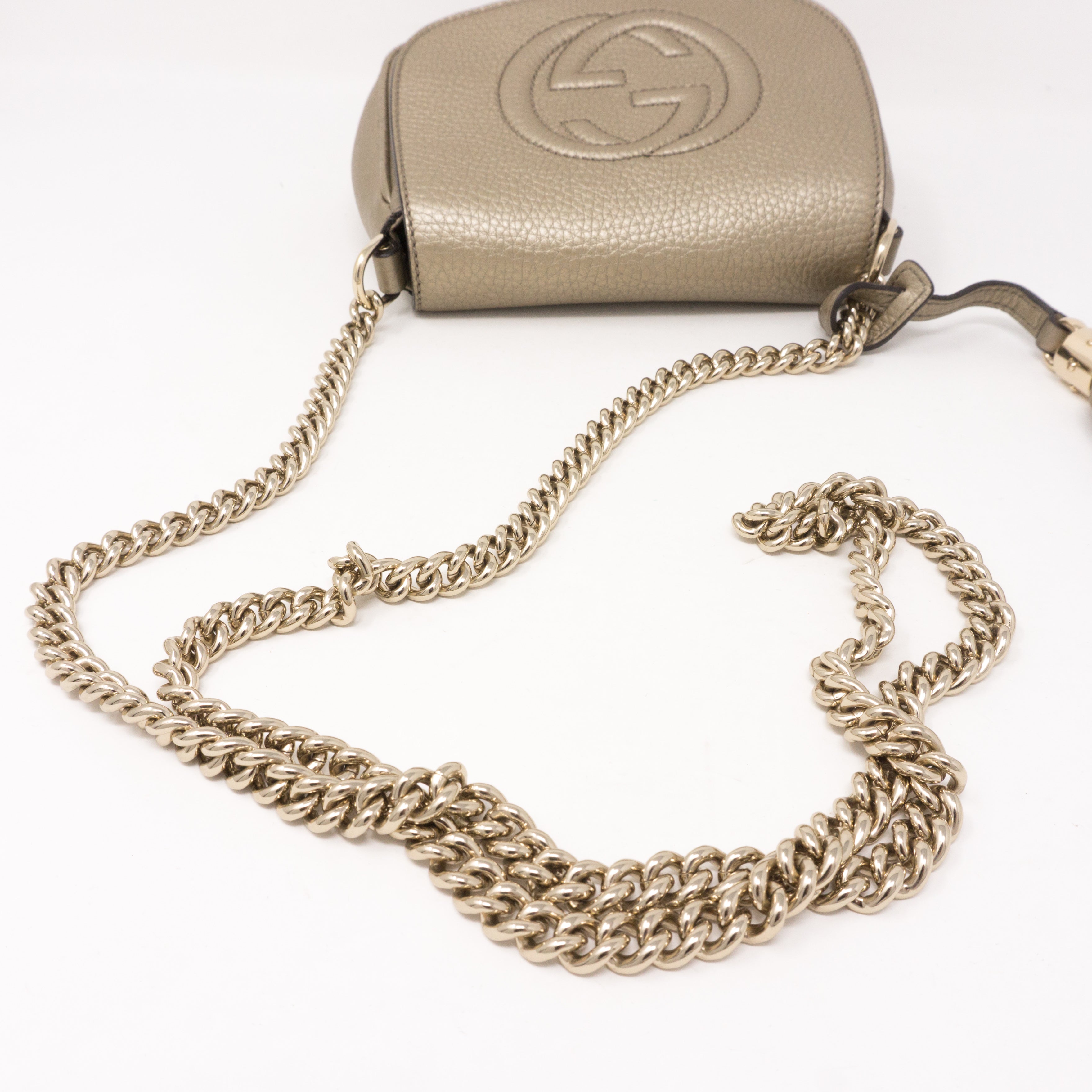 Soho Small Chain Bag Champagne Leather