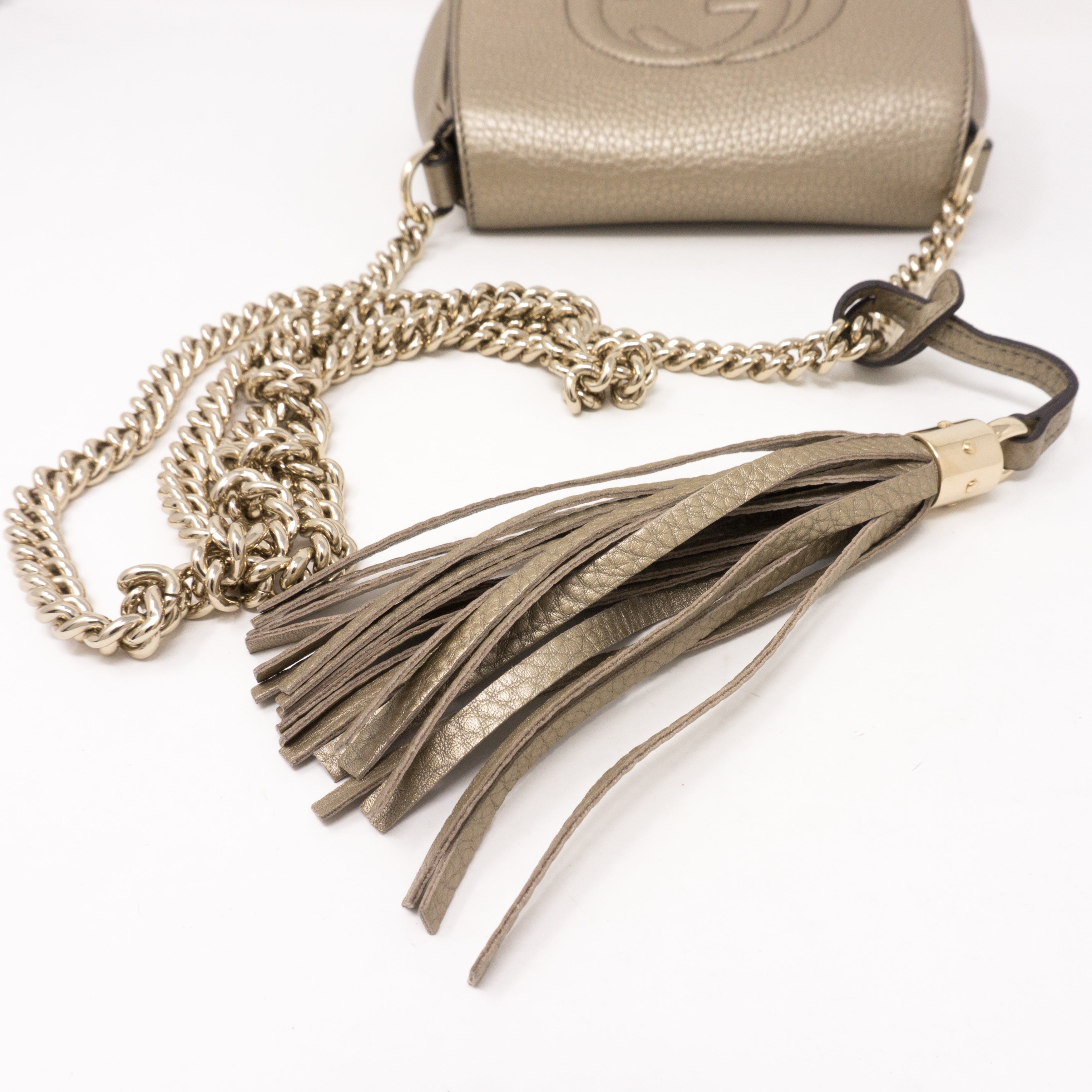 Soho Small Chain Bag Champagne Leather