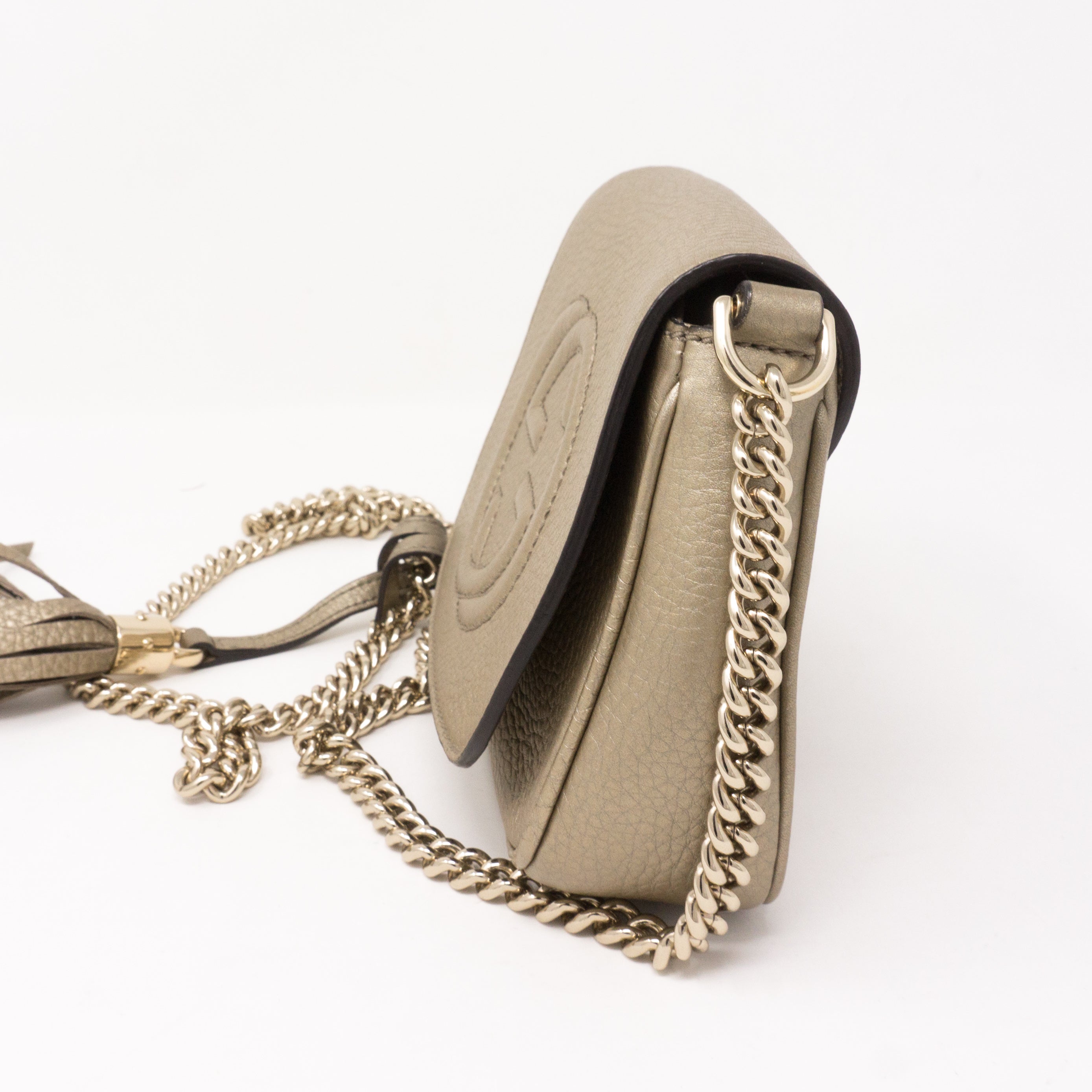 Soho Small Chain Bag Champagne Leather