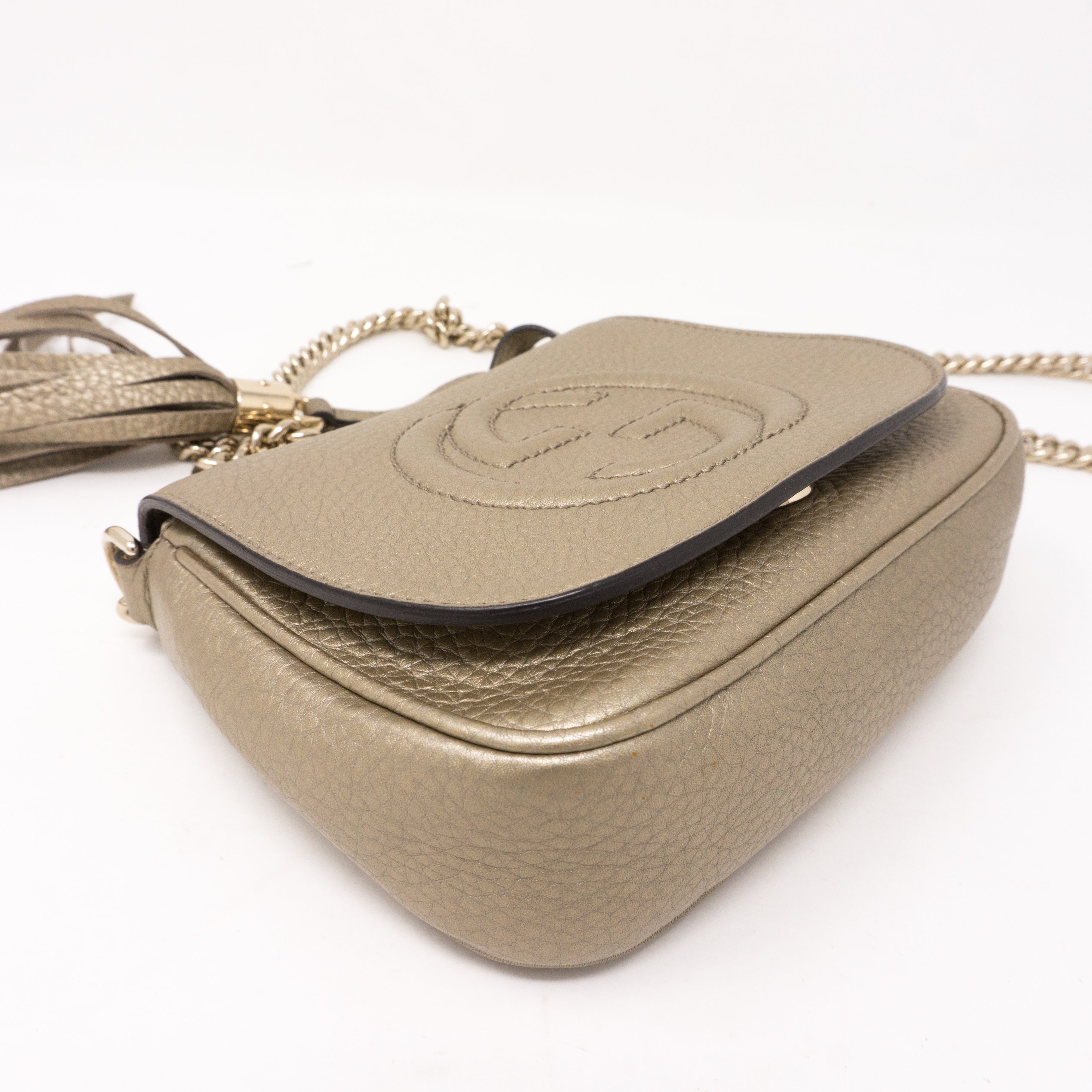 Soho Small Chain Bag Champagne Leather