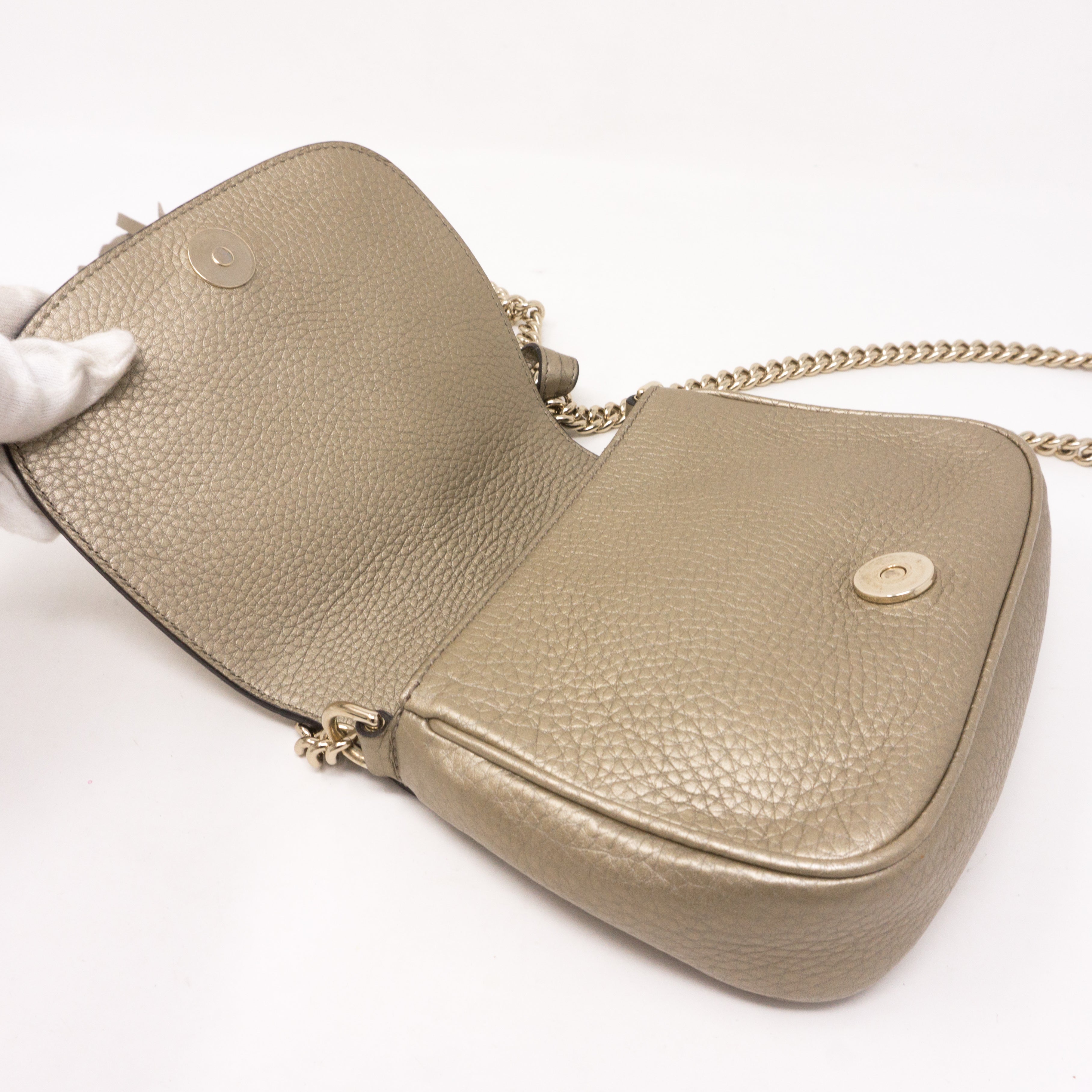 Soho Small Chain Bag Champagne Leather