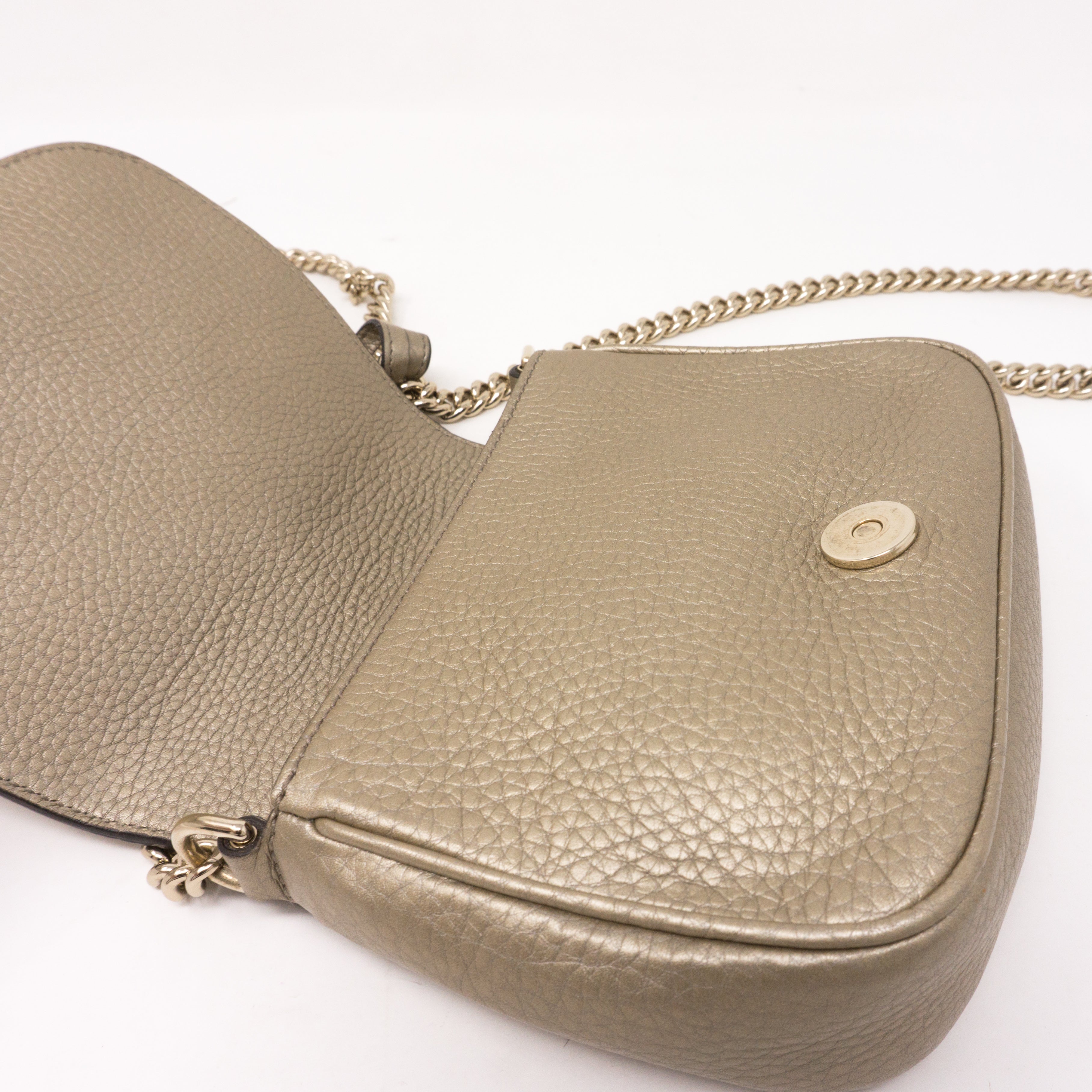 Soho Small Chain Bag Champagne Leather