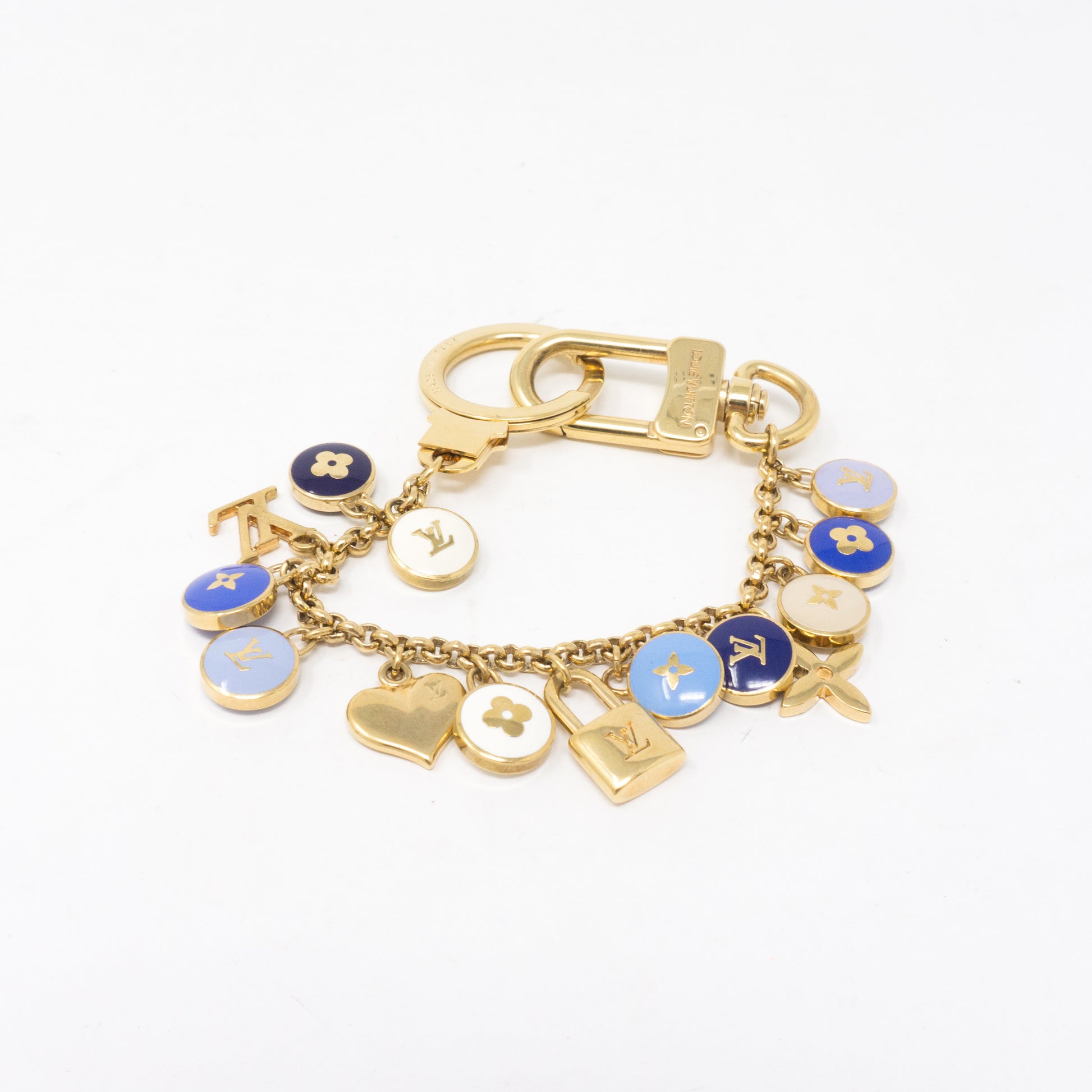 Louis Vuitton Metal Enamel Pastilles Key Ring Holder Blue